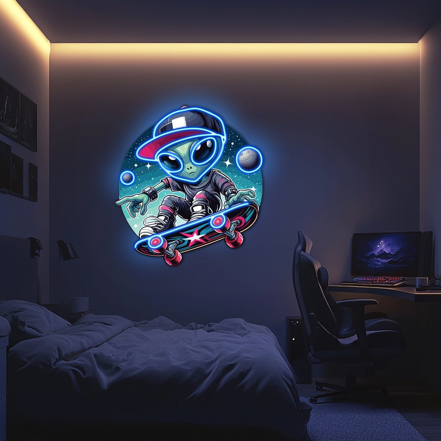 UV Printed Alien Neon Wall Art- LV0082 Liviqon.co