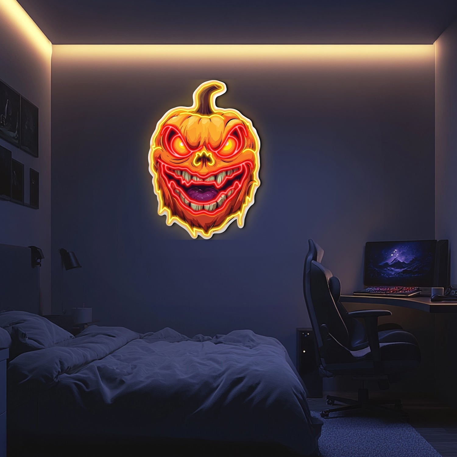 UV Printed Pumpkin Neon Wall Art- LV0006 Liviqon.co