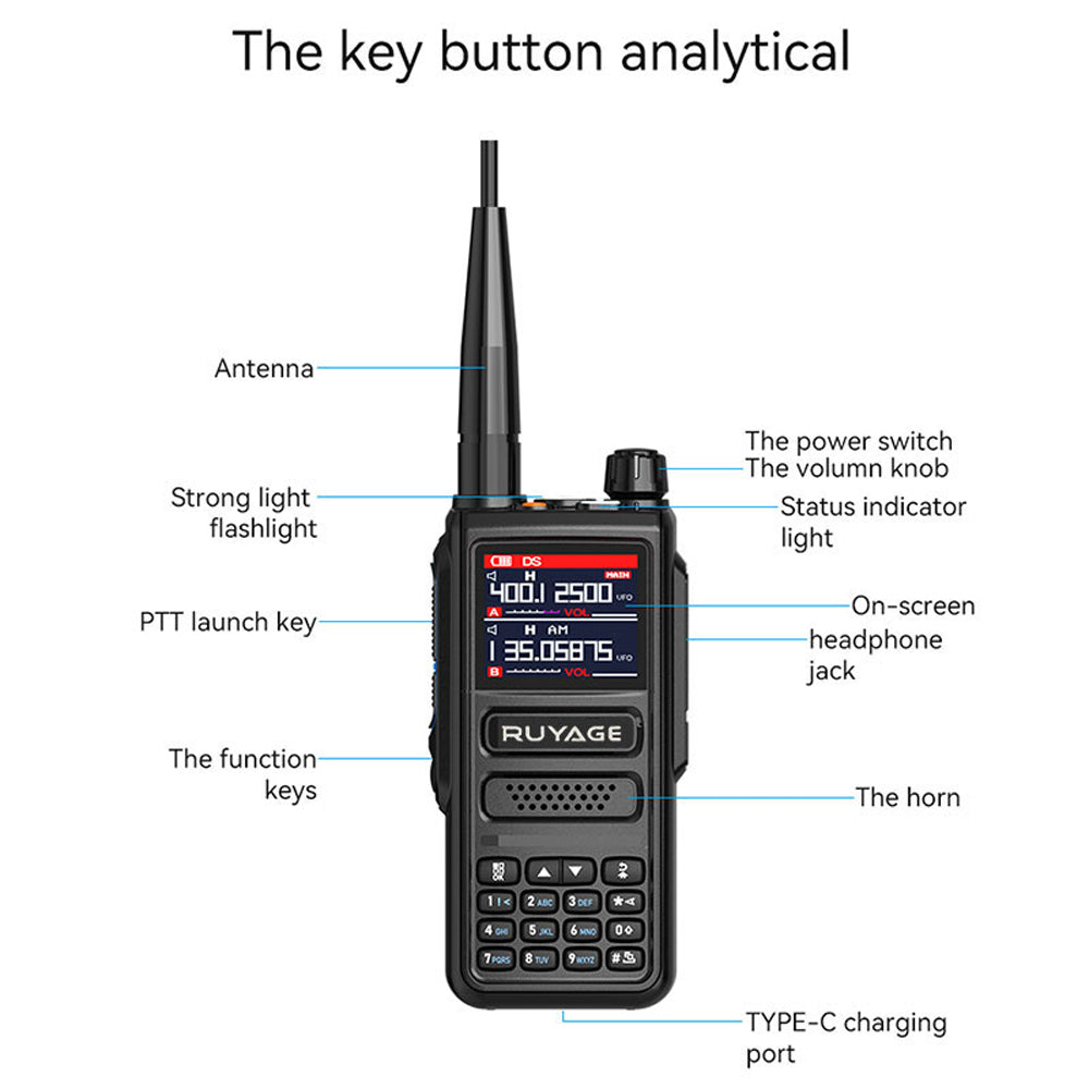Ruyage Radio Analog Signal 10W Walkie-Talkie(UV98) Ruyage Radio