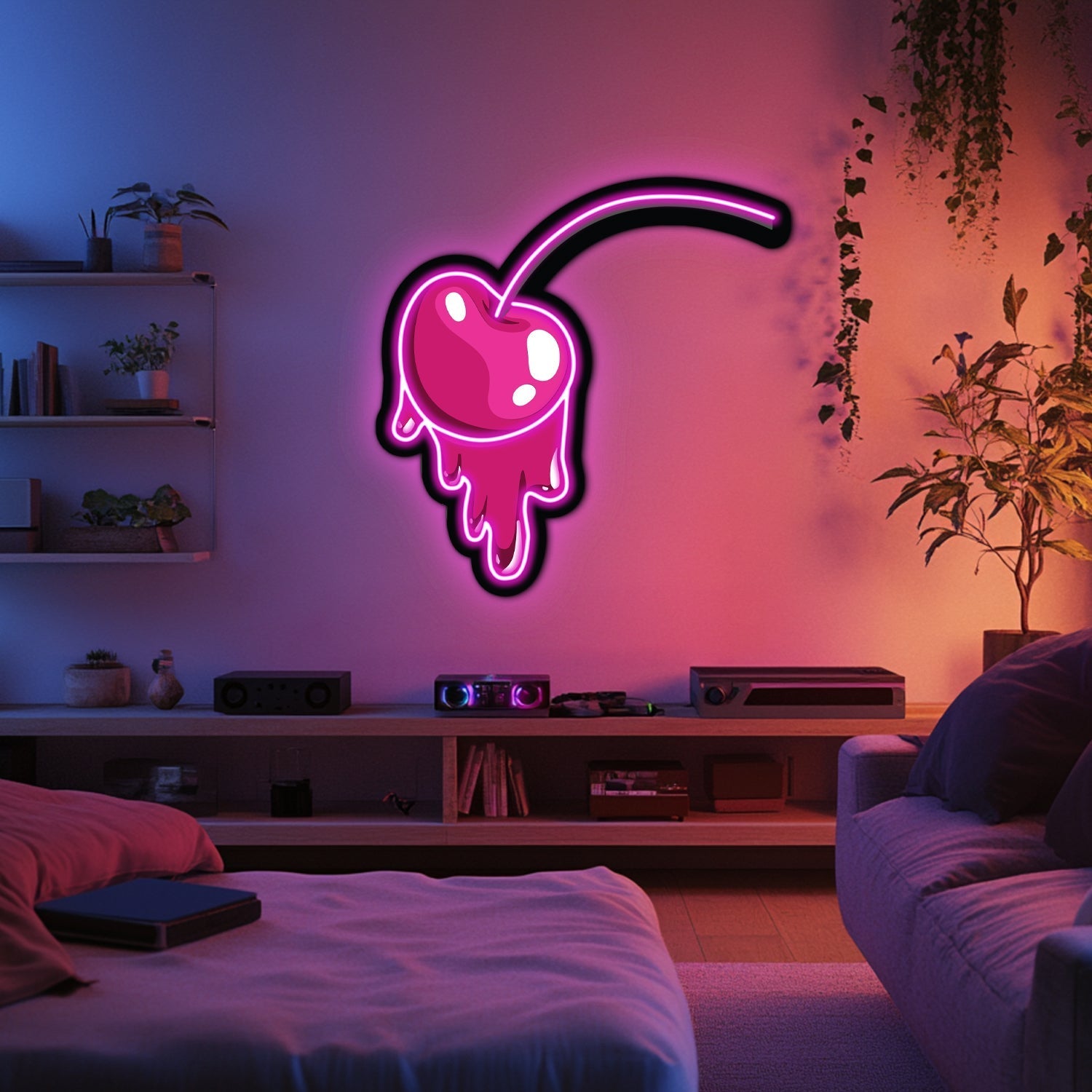 UV Printed Cherry Neon Wall Art- LV0056 Liviqon.co