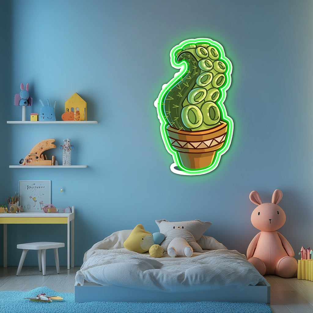 UV Printed Cactus Neon Wall Art- LV0061 Liviqon.co