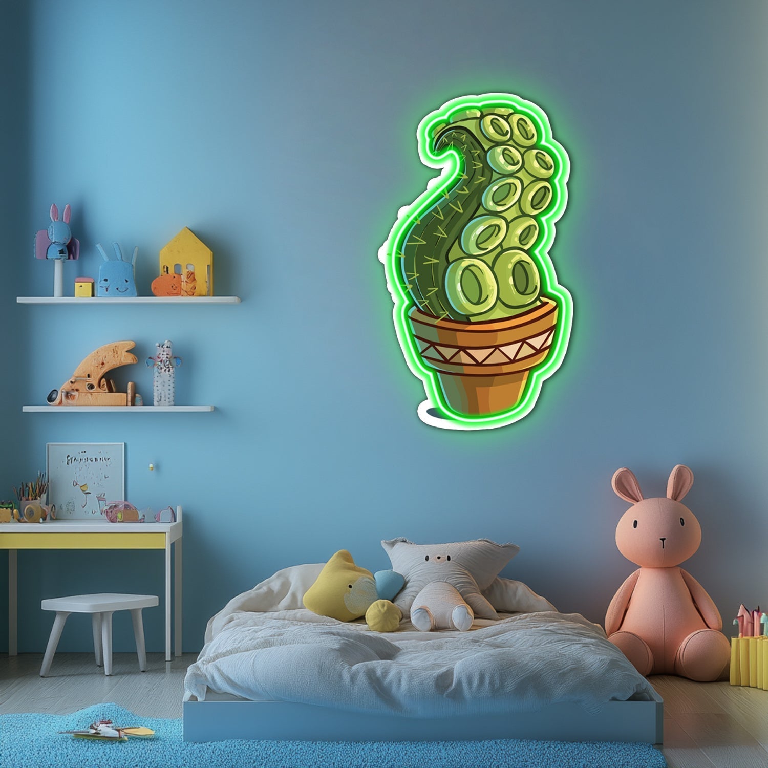 UV Printed Cactus Neon Wall Art- LV0061 Liviqon.co