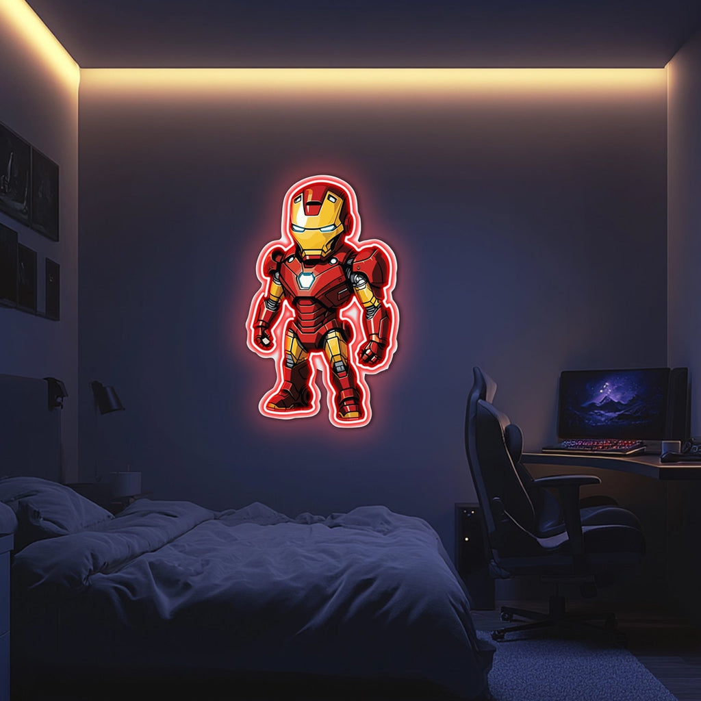 UV Printed Iron-Man Neon Wall Art- LV0077 Liviqon.co