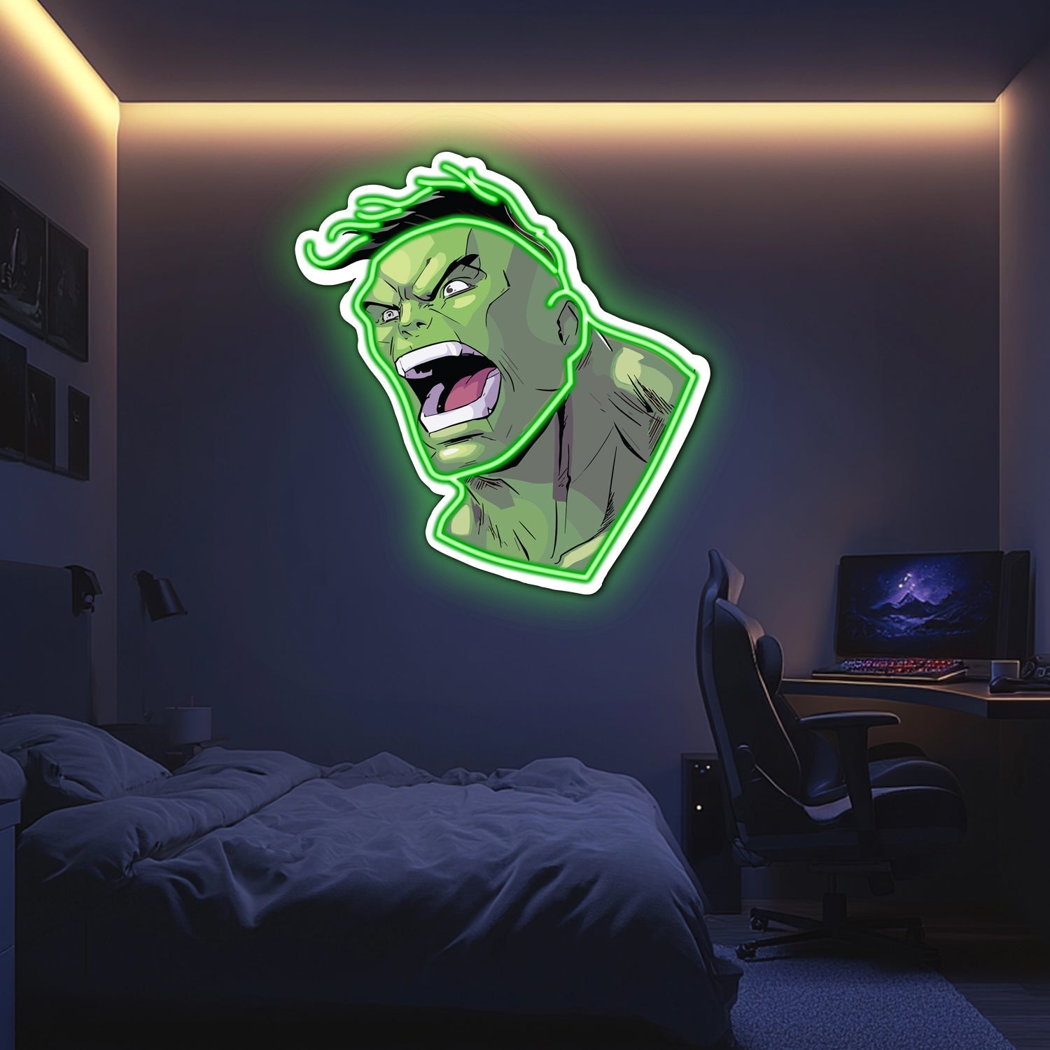 UV Printed Hulk  Neon Wall Art- LV0045 Liviqon.co