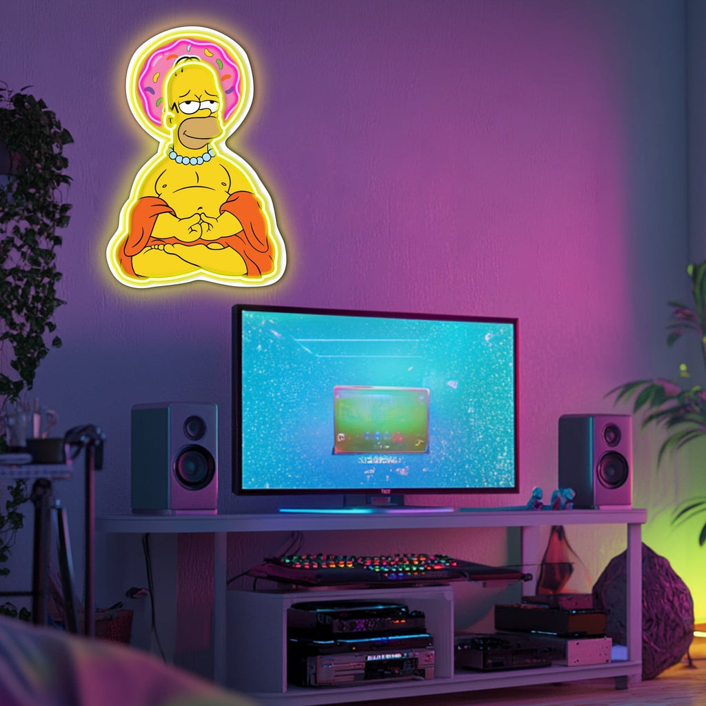 UV Printed Buddha Simpson Neon Wall Art- LV0064 Liviqon.co