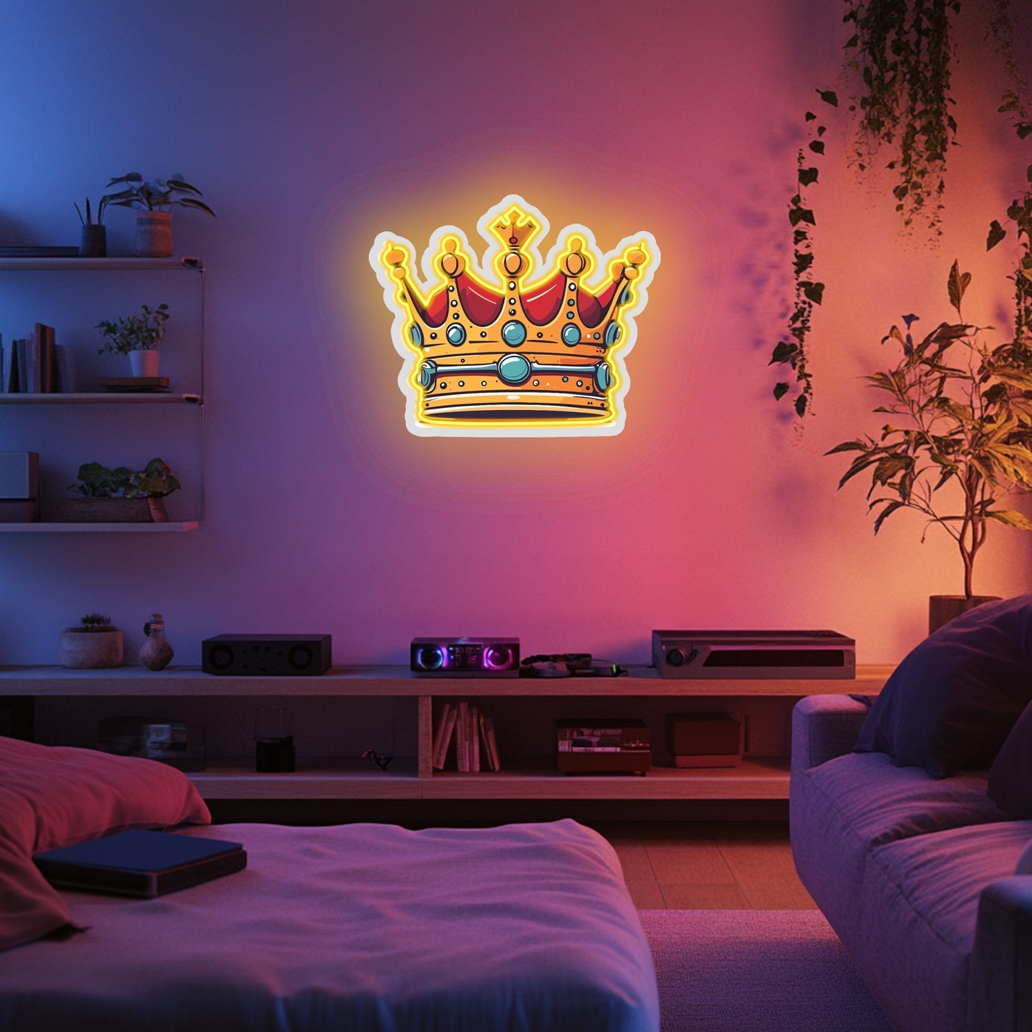 UV Printed King Crown Neon Wall Art- LV0028 Liviqon.co