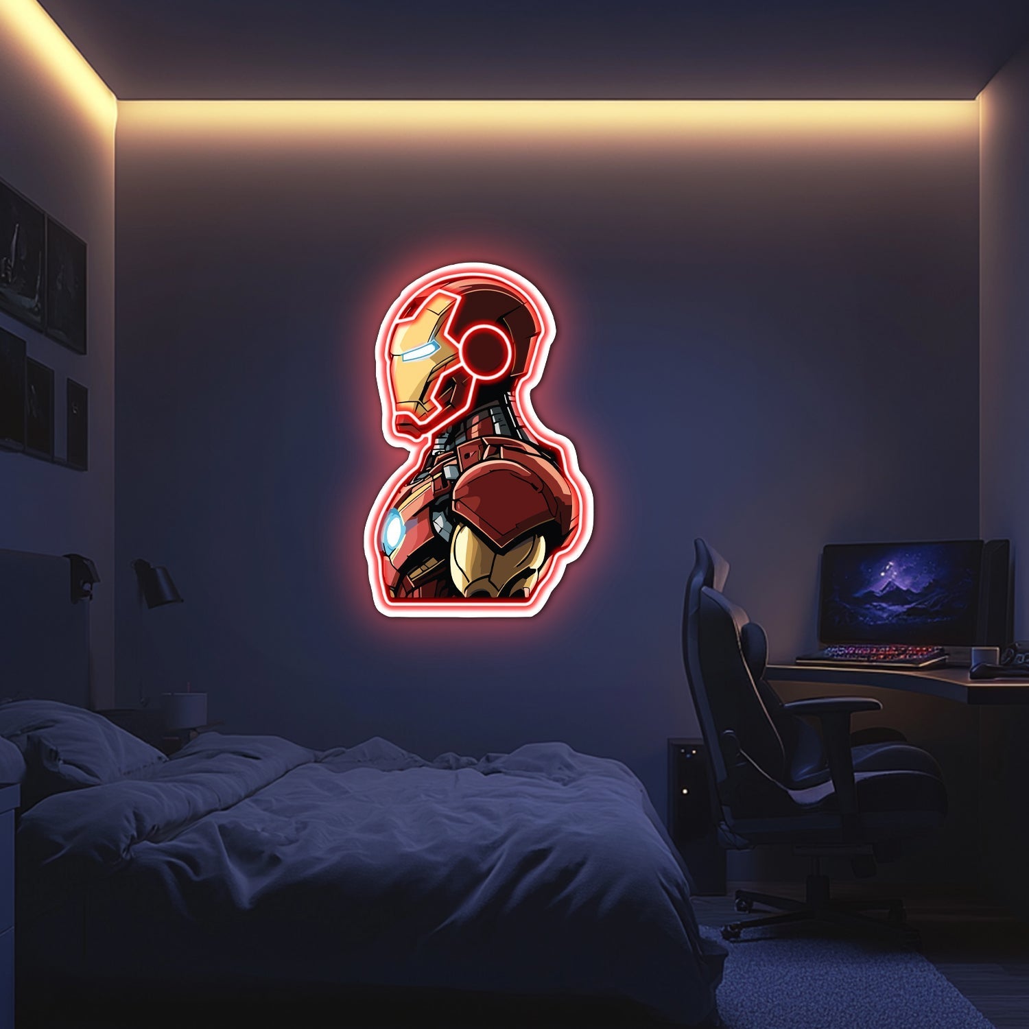 UV Printed Iron-Man Neon Wall Art- LV0076 Liviqon.co