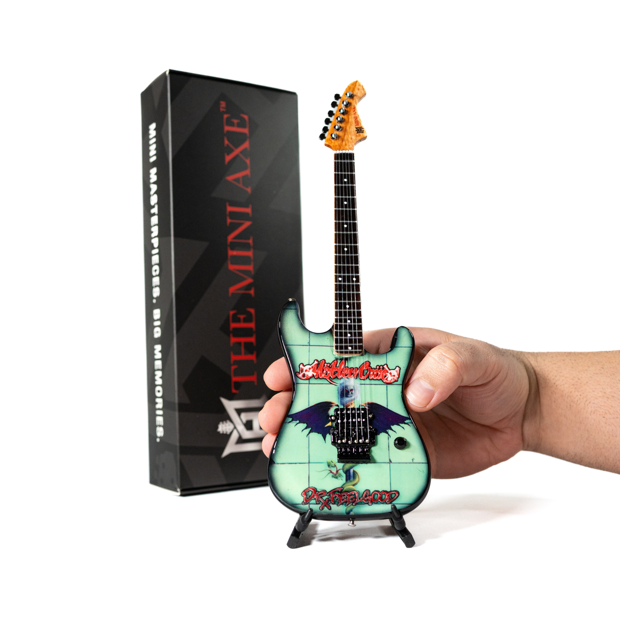 Mötley Crüe "Shout at the Devil" and "Dr. Feelgood" Collectible Miniature Guitar Set The Mini Axe
