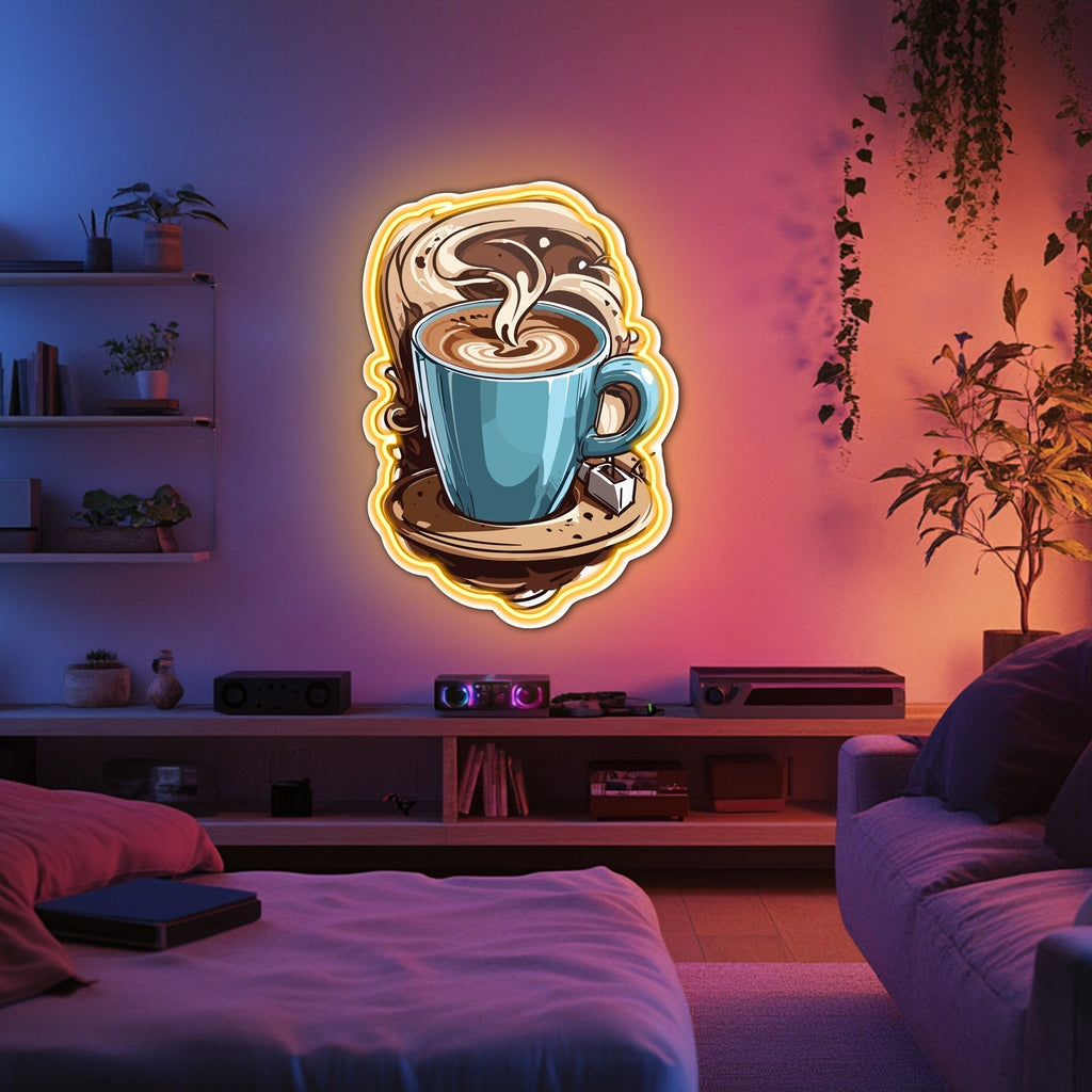 UV Printed Coffee  Neon Wall Art- LV0080 Liviqon.co