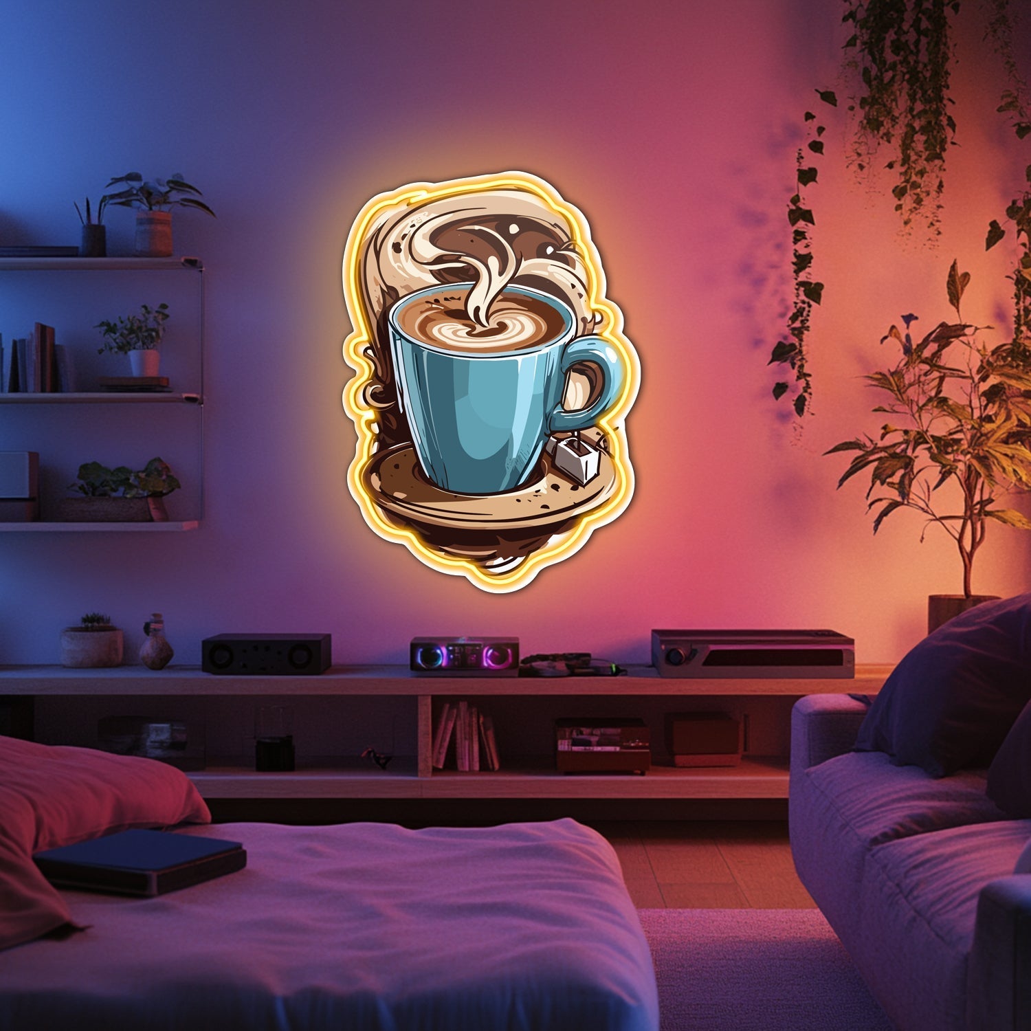 UV Printed Coffee  Neon Wall Art- LV0080 Liviqon.co