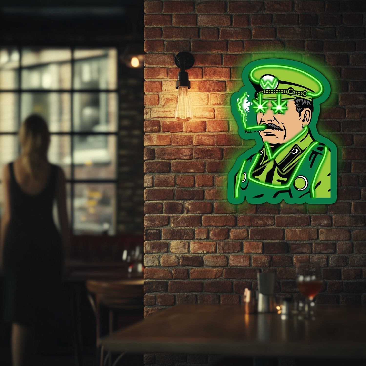 UV Printed Sheriff Cannabis Neon Wall Art- LV0051 Liviqon.co