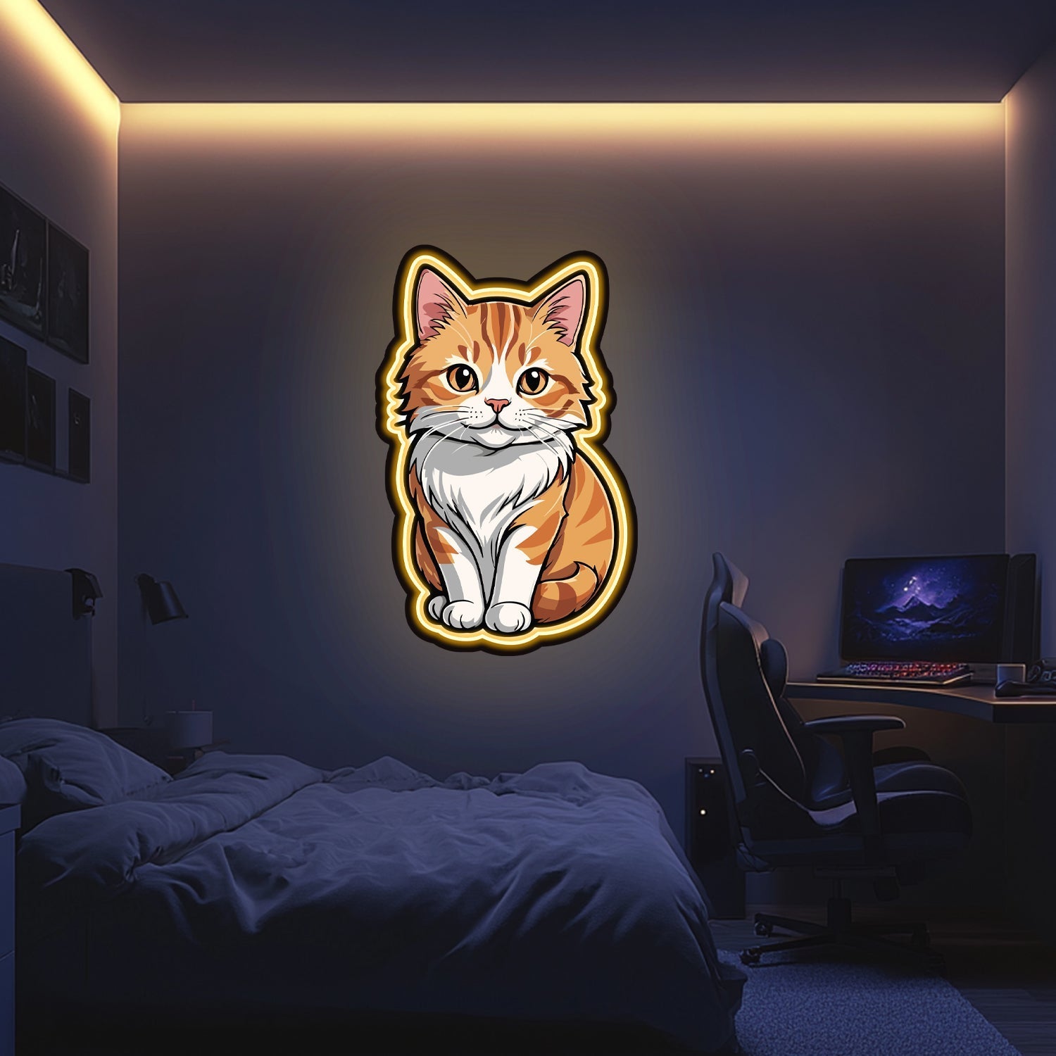 UV Printed Cat Neon Wall Art- LV0020 Liviqon.co