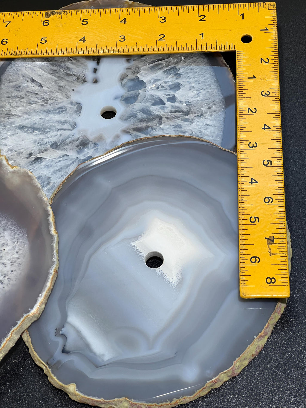 Large Natural Color Agate Slice Clock Faces (6-7 Inches)(1 CM Drilled Hole) Amazing Crystals