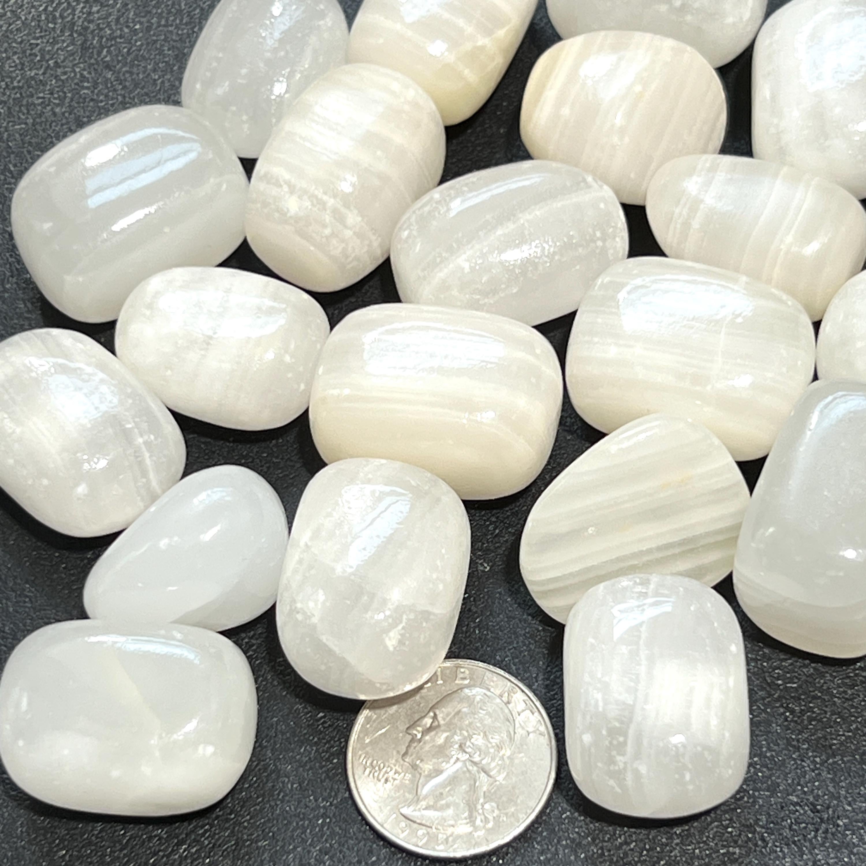White Banded Calcite Tumbled Stones (By The Piece Or Pound) Amazing Crystals