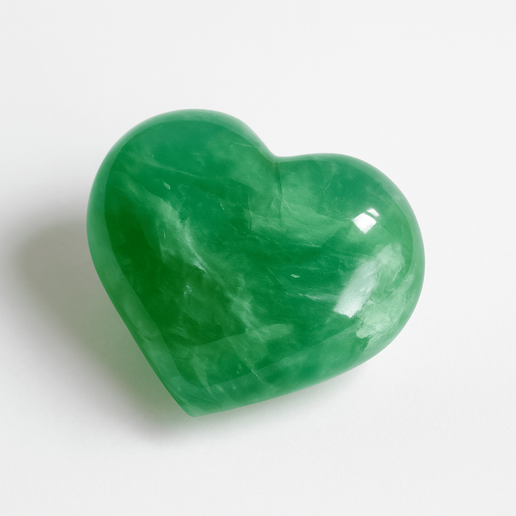 3D Green Fluorite Heart – Hand-Polished Crystal for Gift & Decor KREATEUR MIAMI