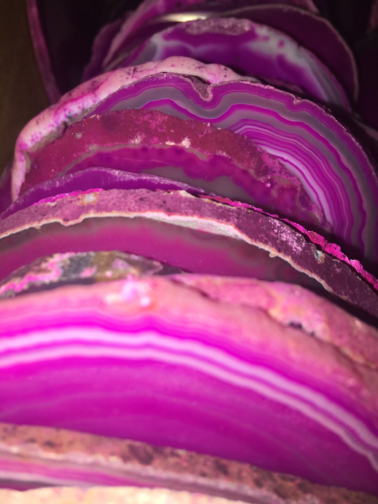 Agate Slice ( 6 - 7 Inches Long ) Size # 7 Grade A Round - Natural Crystal Slab - Polished Sliced Agates Tray Plate Slabs Coaster Amazing Crystals