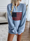 Devine US Flag Round Neck Long Sleeve Knit Top