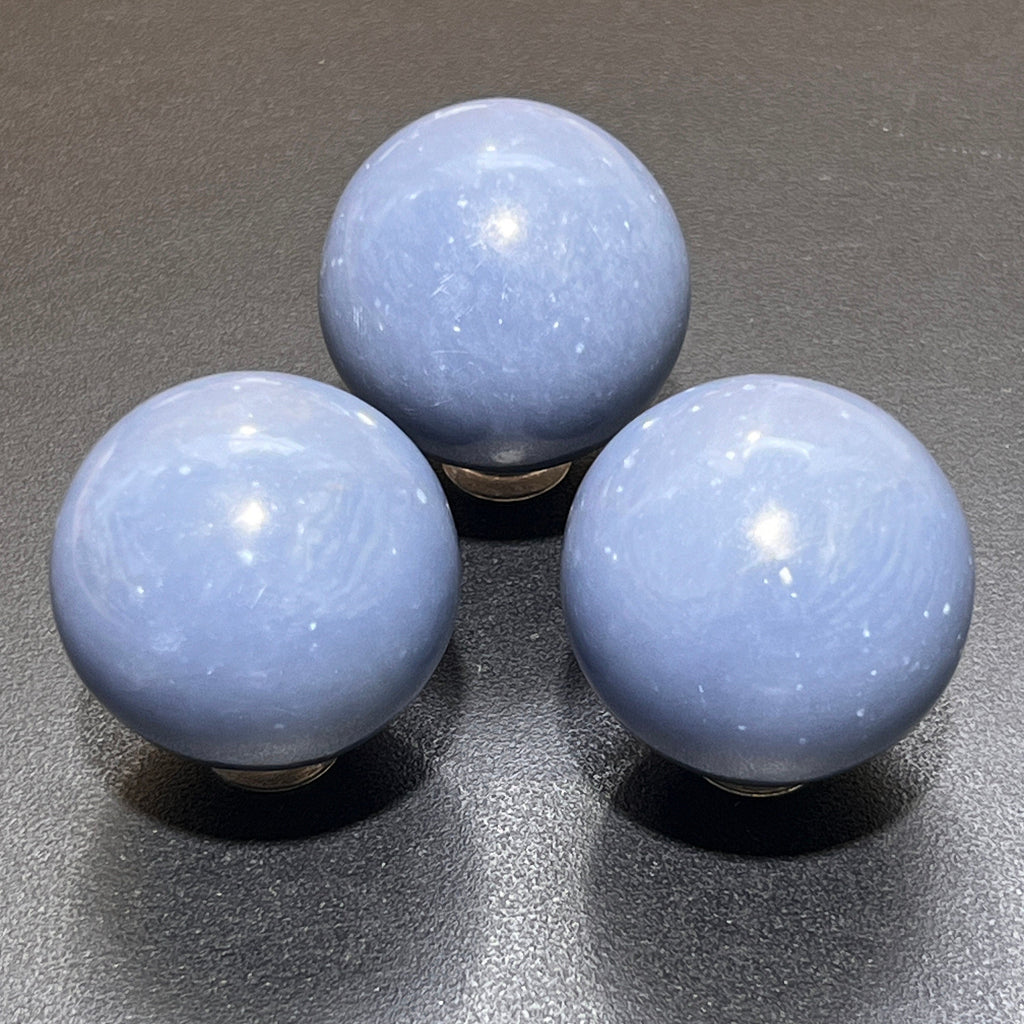 Blue Angelite Crystal Sphere (1.5 Inch) Wholesale Carving Amazing Crystals