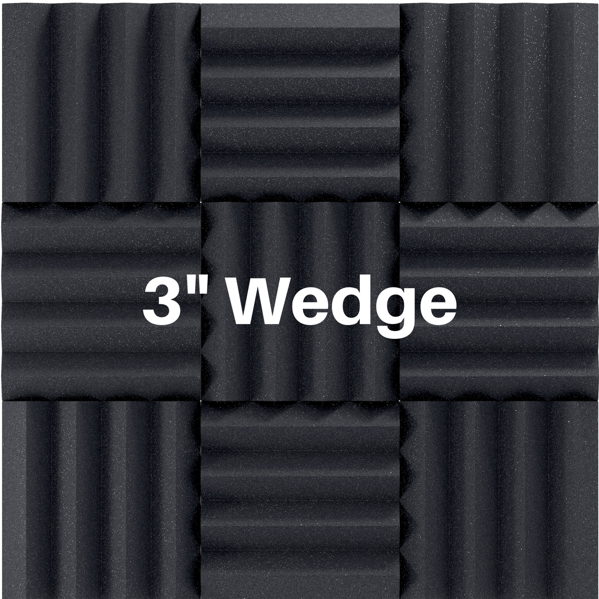 3 Inch Acoustic Foam Wedge Style Panels - 13 Color Options SoundAssured