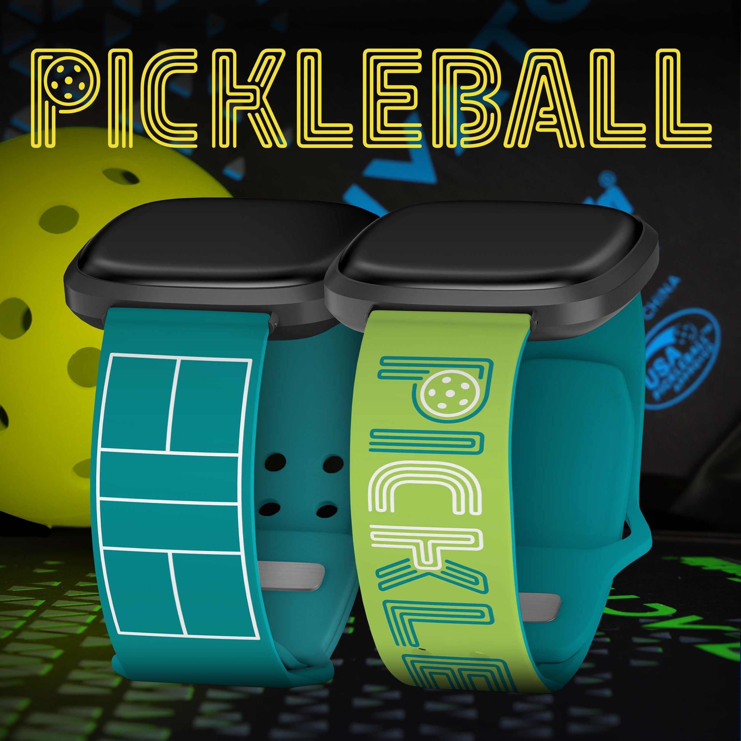 Pickleball HD Fitbit Versa 3 & Sense 1 Watch Band Affinity Bands