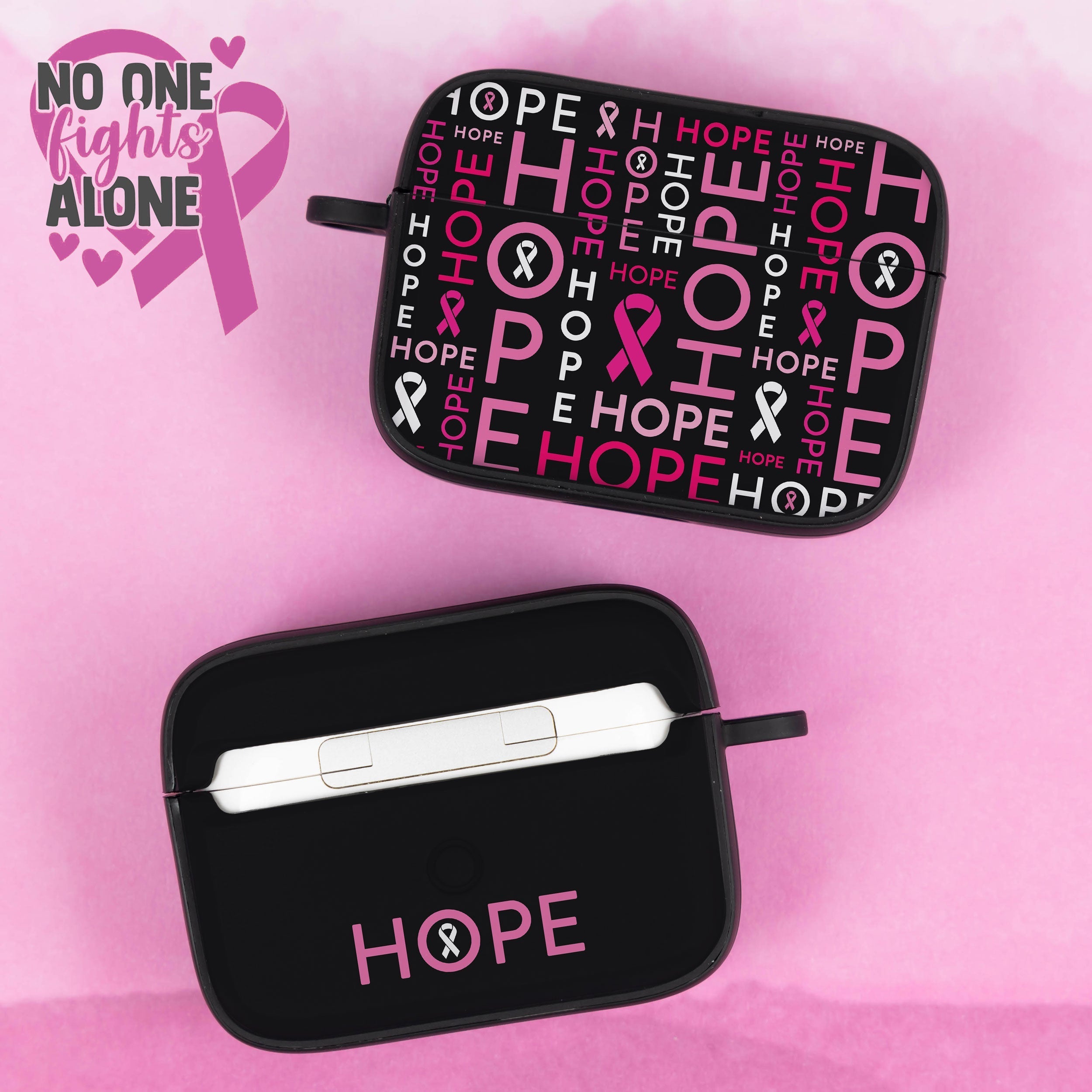 Breast Cancer Awareness HDX Apple AirPods Pro 1 & 2 Case Cover Affinity Bands