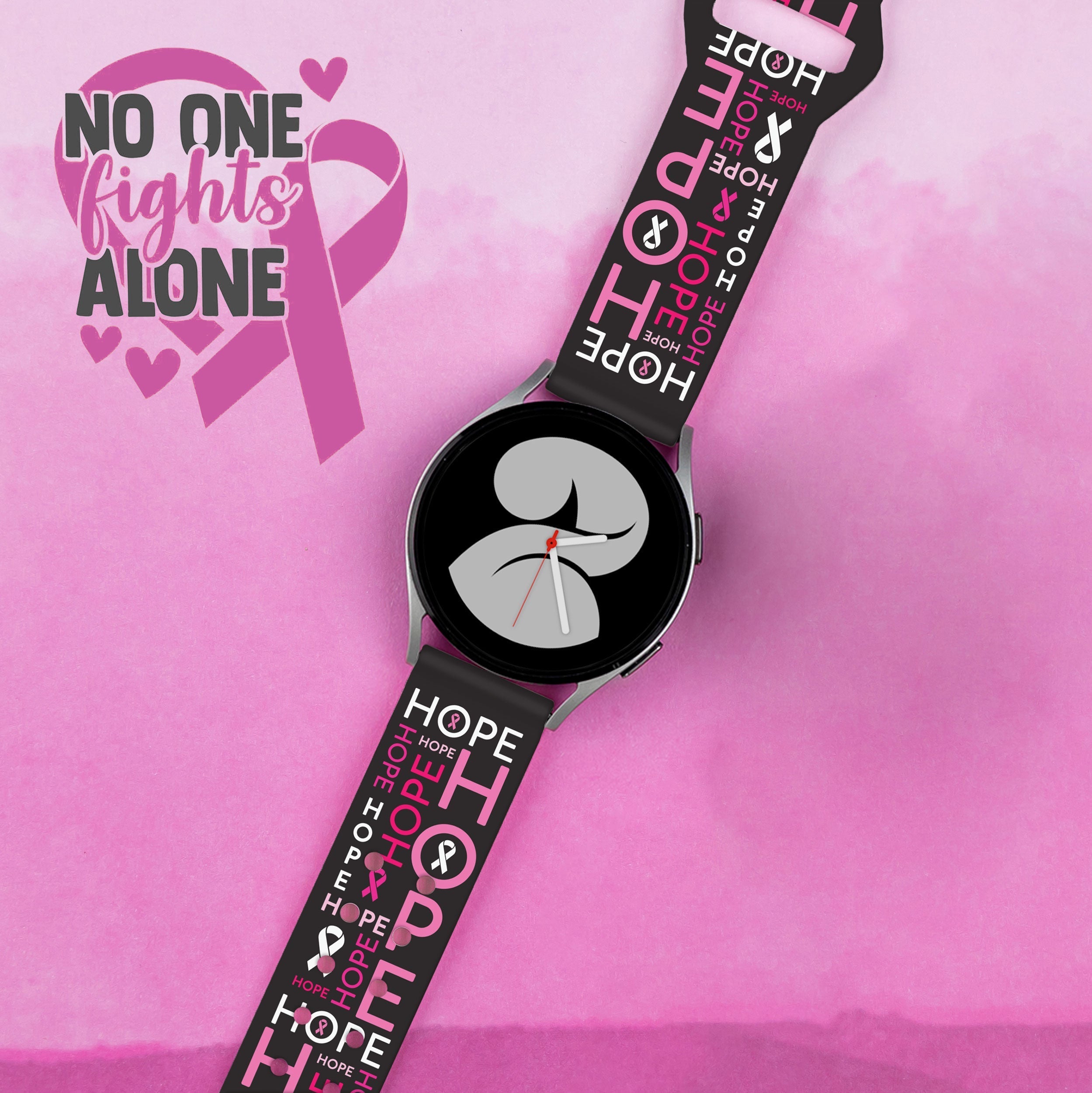 Breast Cancer Awareness HD  Watchband for Samsung, Garmin, Fossil, and More Affinity Bands