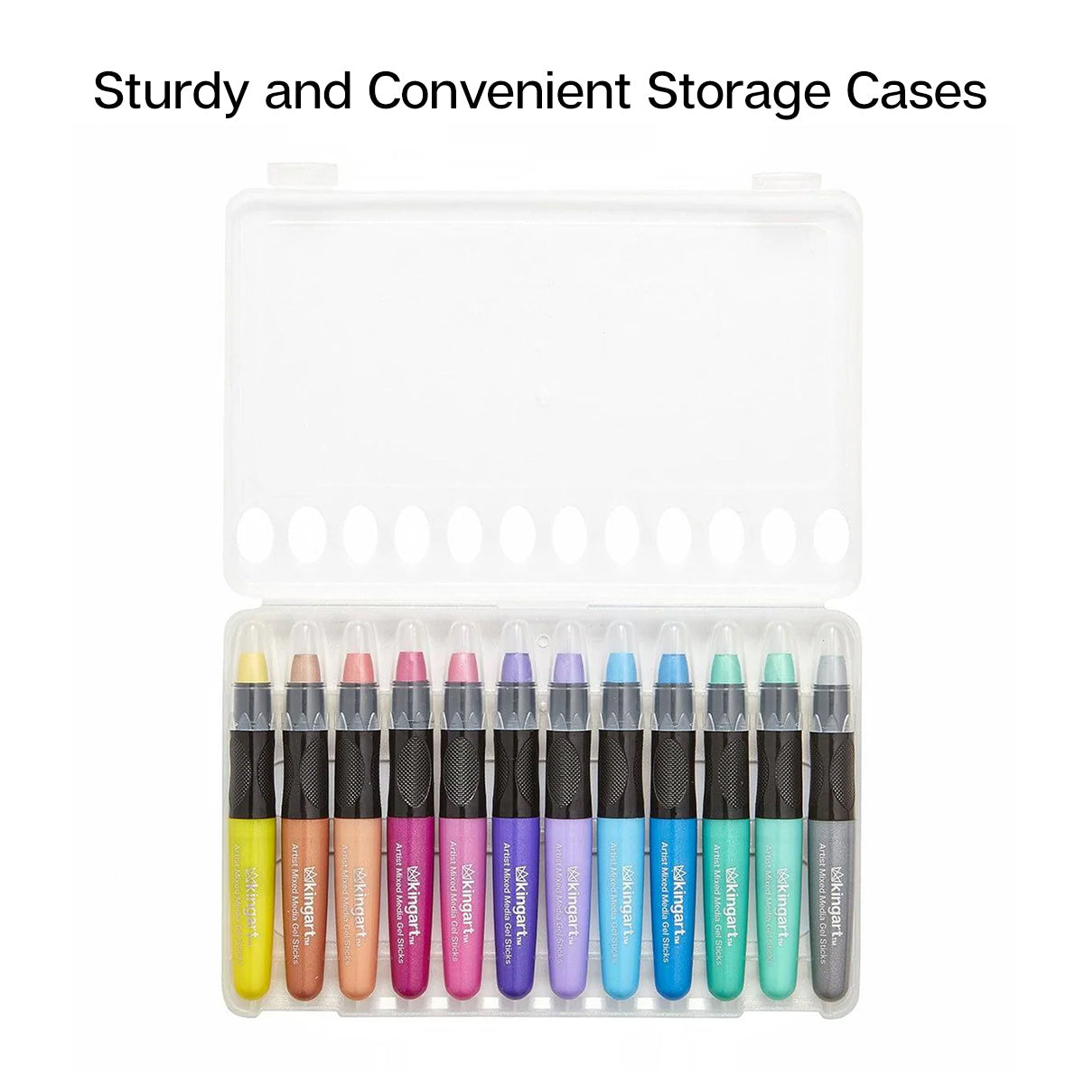Gel Stick Crayons 12 Metallic Colors KINGART