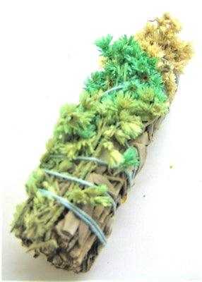 Natural, Green Mullein & White Sage Smudge Stick (4 in.) Sacred Crystals