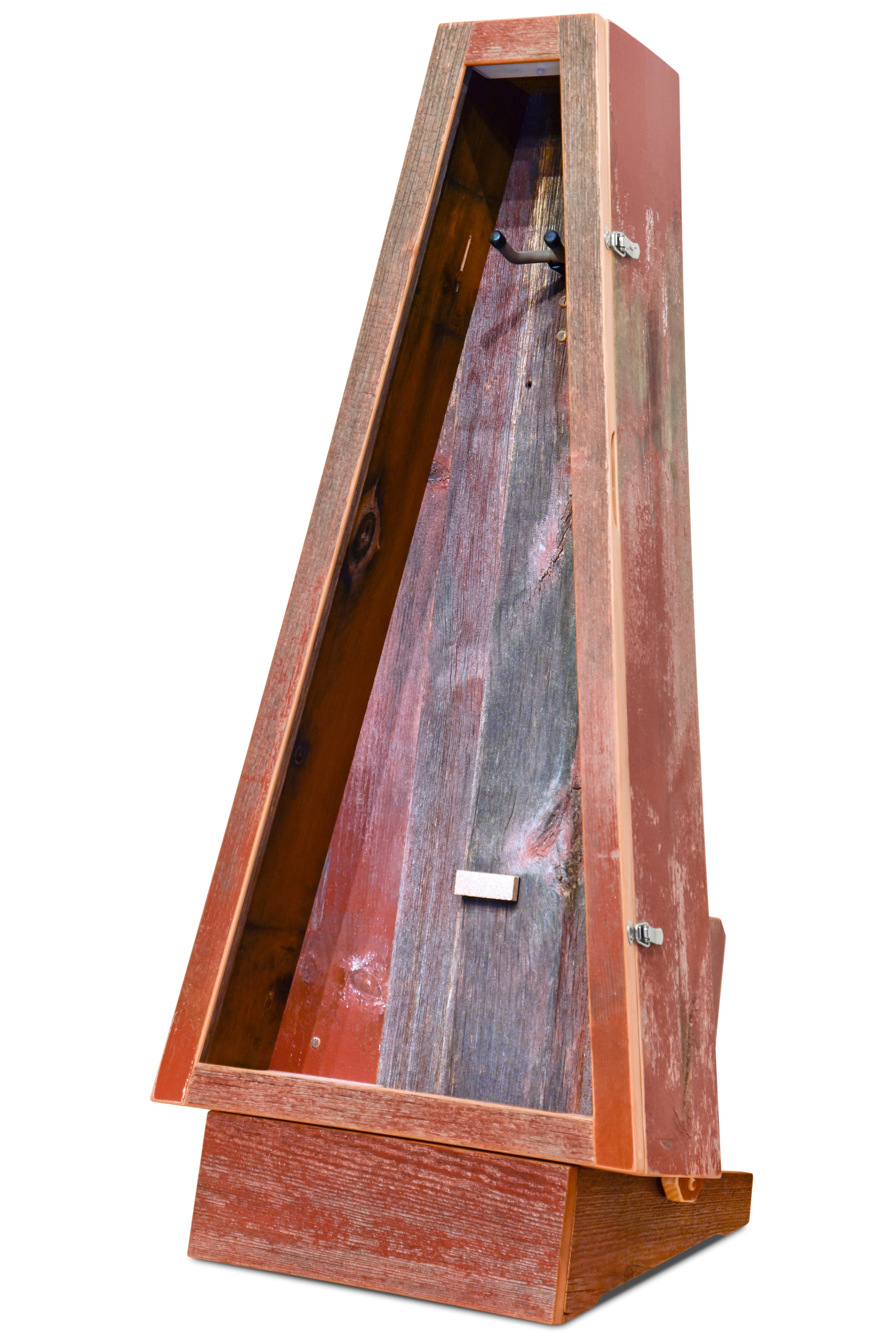 ClimaStand Triangle Humidor with Base - Reclaimed Barnwood (Red) Acoustic Remedy Cases