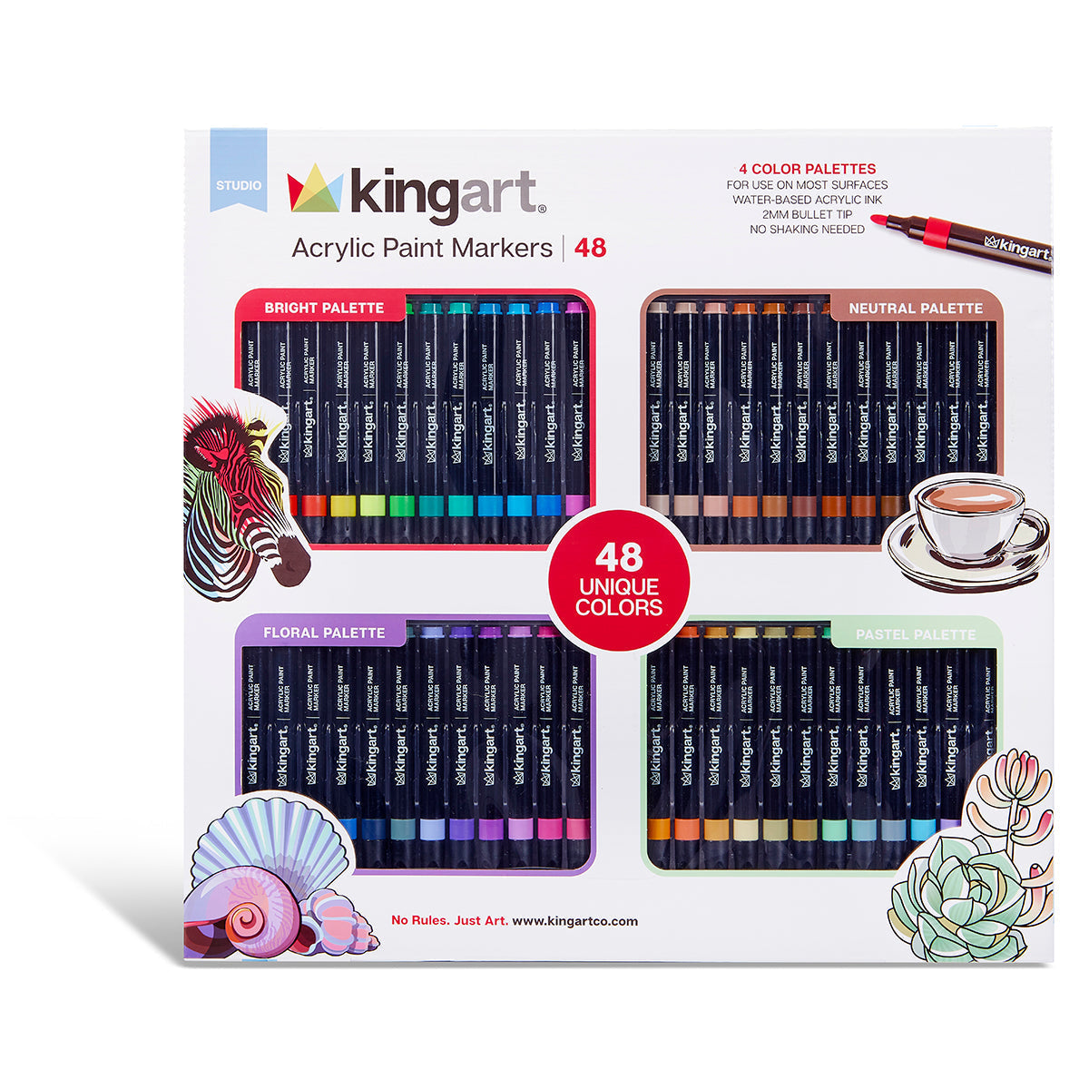 Acrylic Paint Marker Set – 48 Colors KINGART