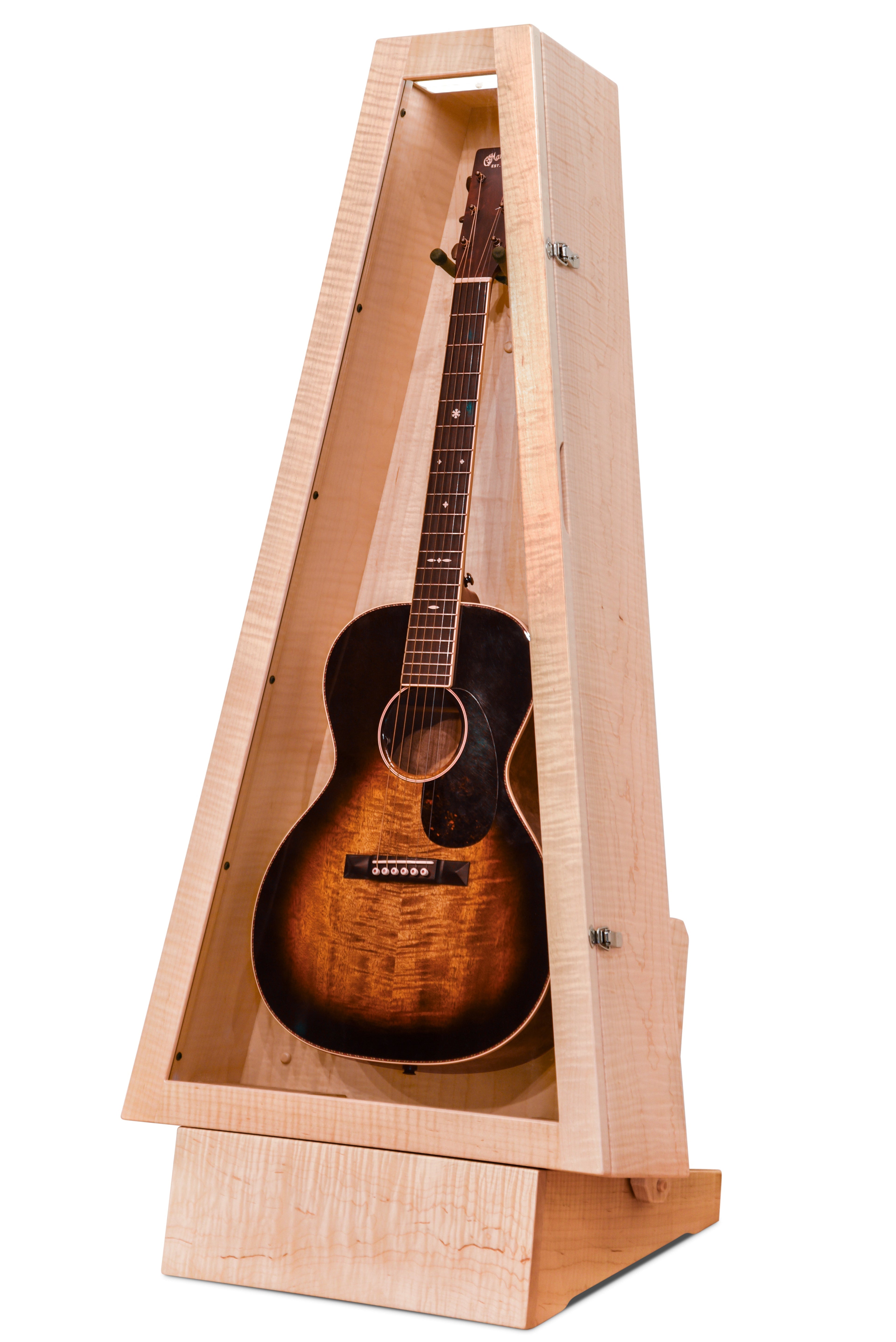 ClimaStand Triangle Humidor with Base - Flamed Maple Acoustic Remedy Cases