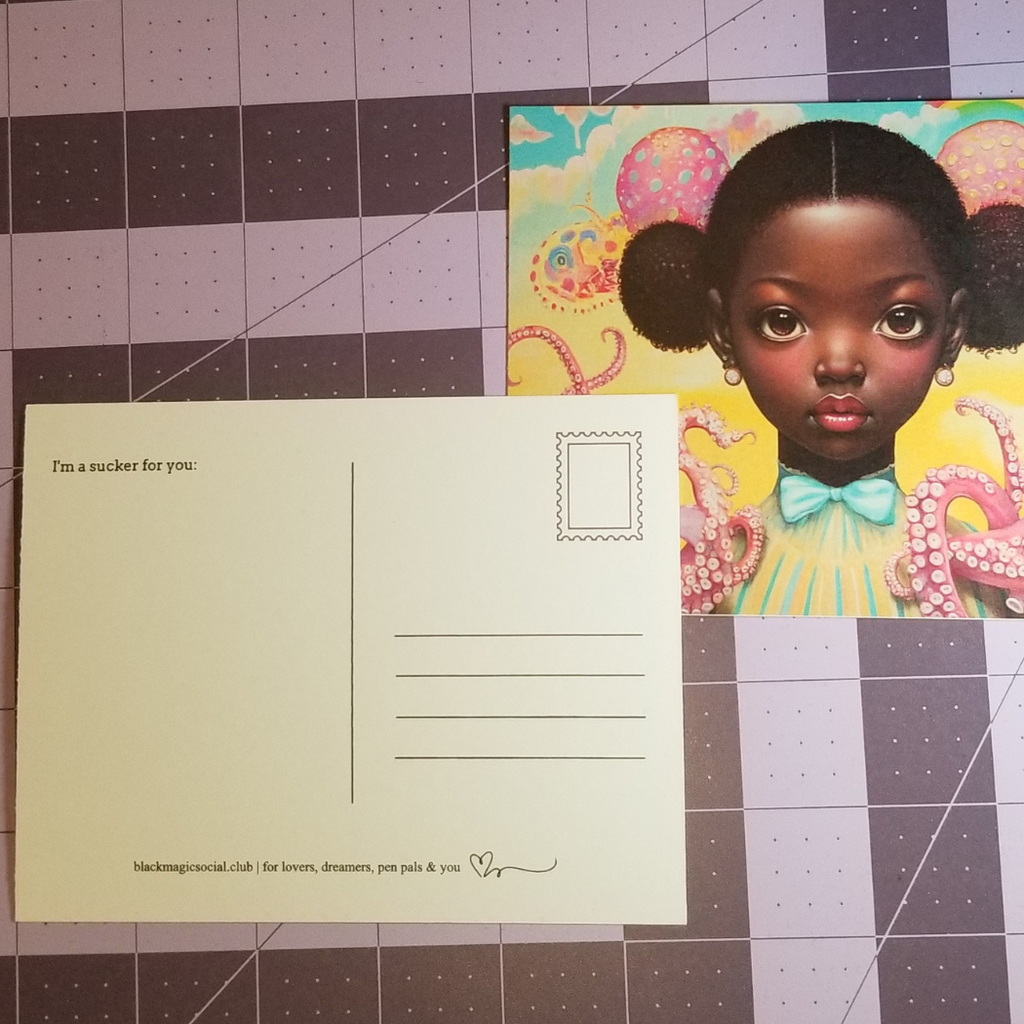 Afrofuturistic & Surreal Pastel Tentacle Postcard Black Magic Social Club