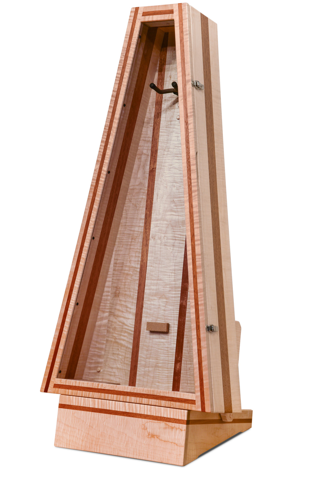 ClimaStand Triangle Humidor with Base - Flamed Maple with Mahogany Acoustic Remedy Cases