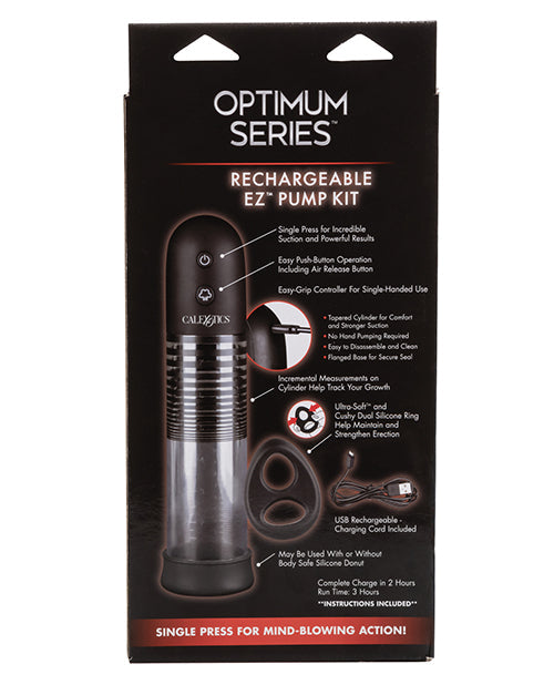 Optimum Series Rechargeable EZ Pump Kit - Clear Adult Toy Box