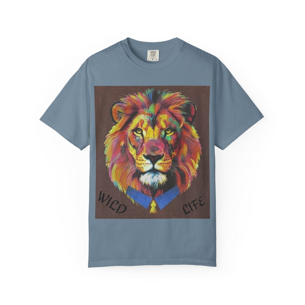 Wild Life Lion Portrait T-Shirt — Colorful Retro Primate Graphic Tee The Vibez Shop