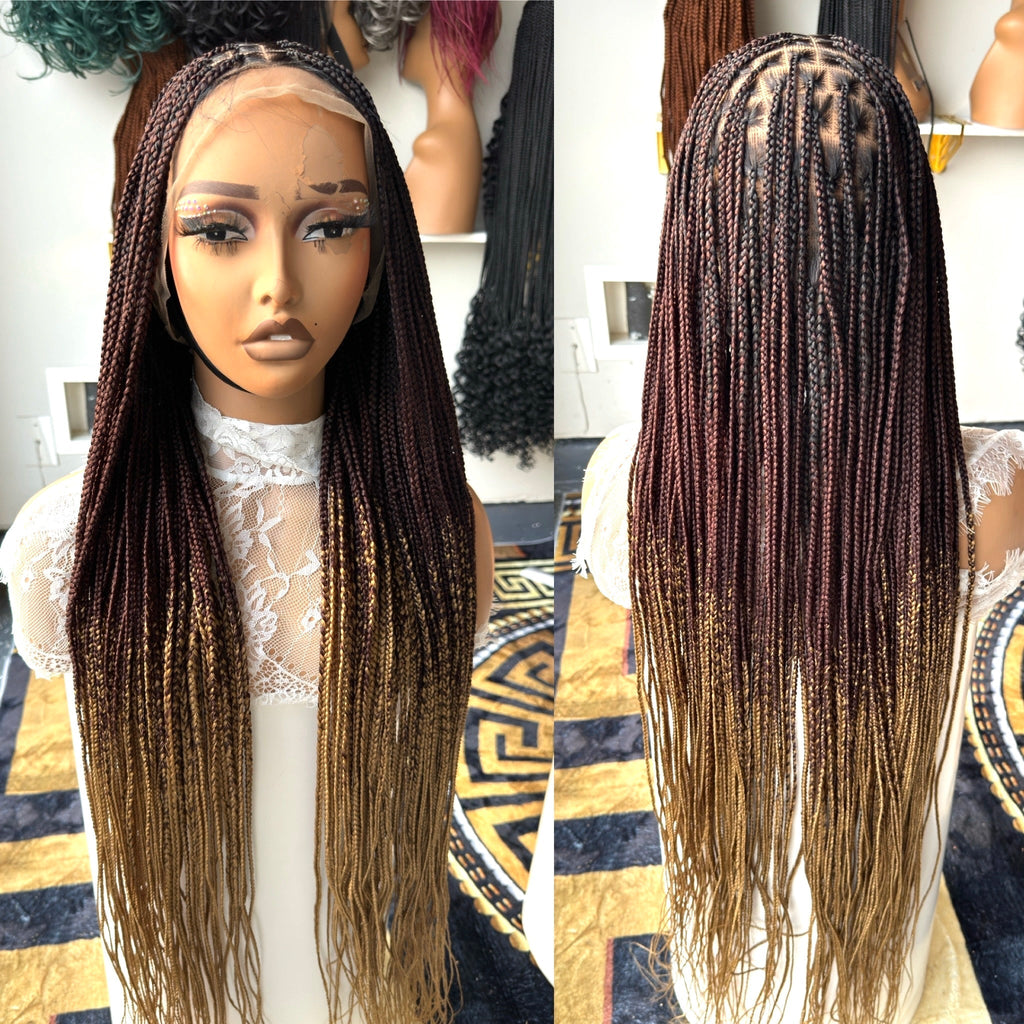 Black with brown tips 20inches knotless braids HOL stores