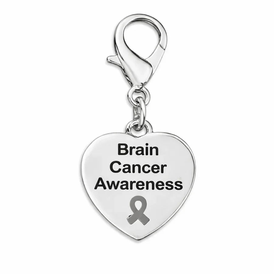 Heart Shaped Brain Cancer Hanging Charms The Awareness Company
