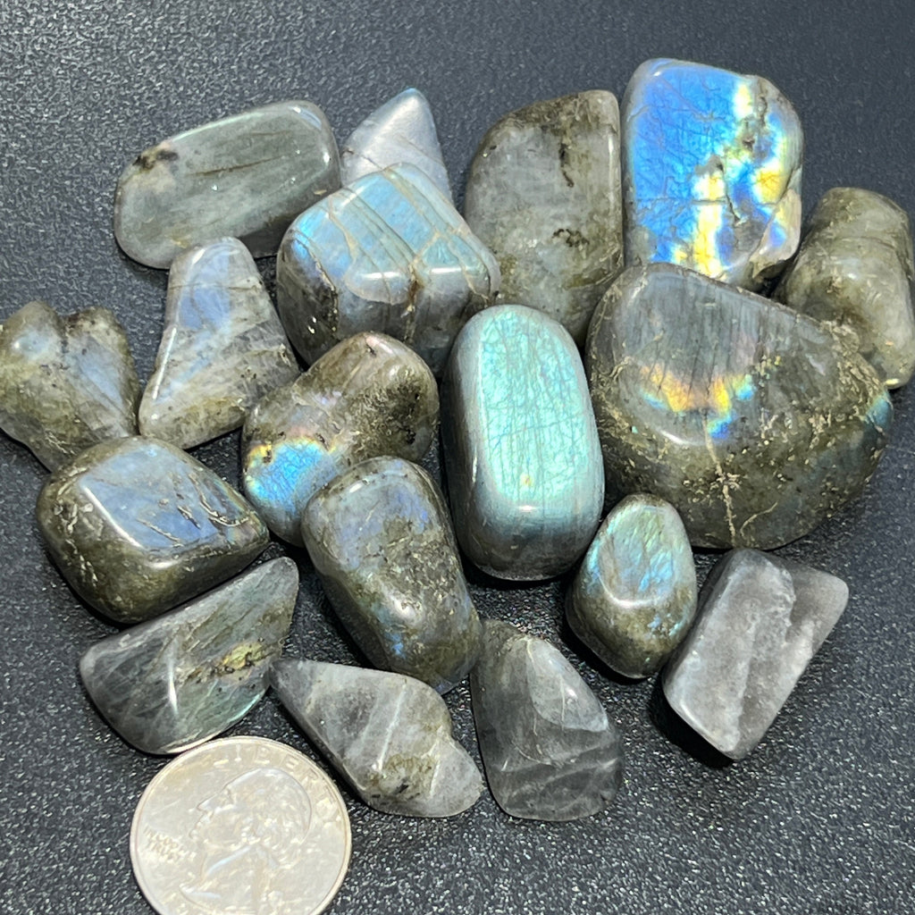 Labradorite Tumbled Stones (By The Piece Or Pound) Amazing Crystals