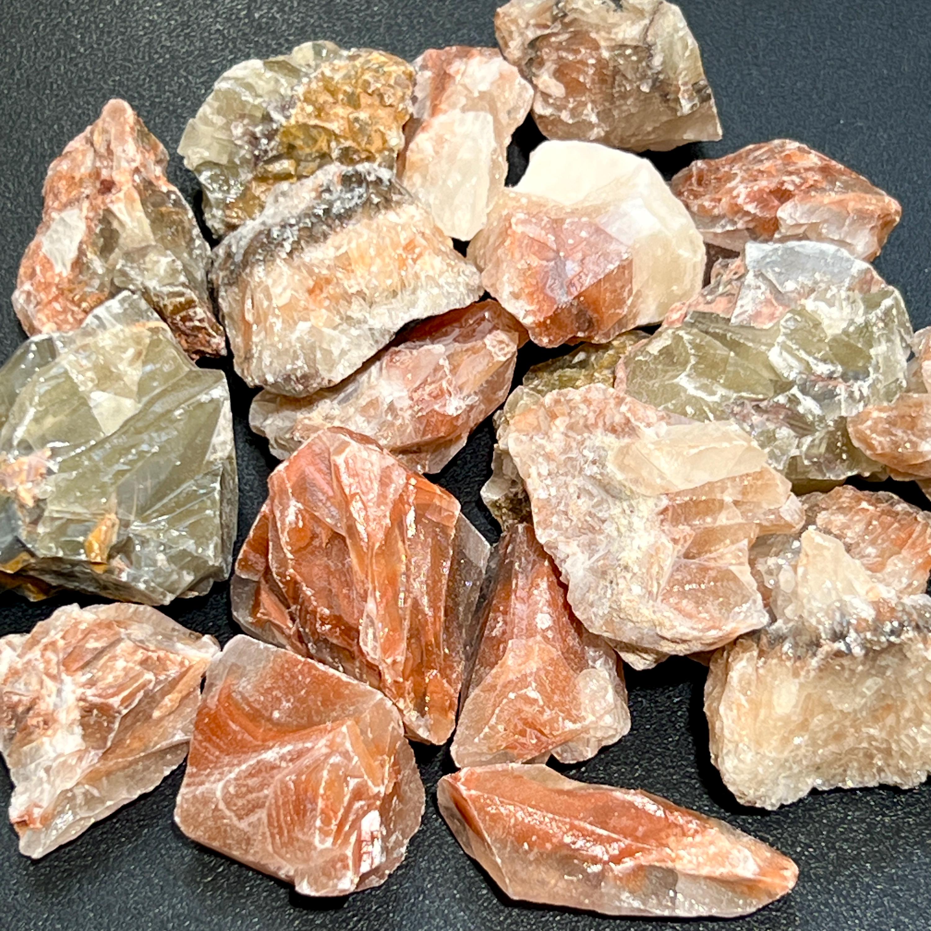 Mixed Color Red Green Calcite Crystal Rough Raw Stones (By The Piece or Pound) Wholesale Amazing Crystals