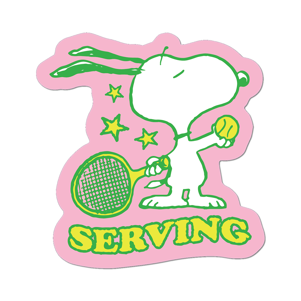 Serving by Snoopy (Tennis) - Die-Cut Sticker Tia Chucha's Centro Cultural & Bookstore