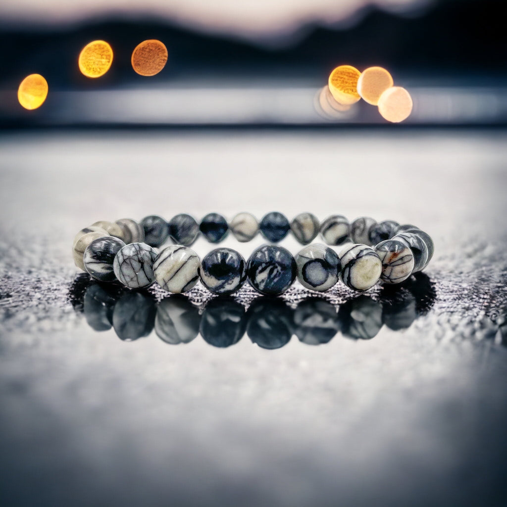 Union - Black Silk Stone Gemstone Beaded Bracelet Everwood Original