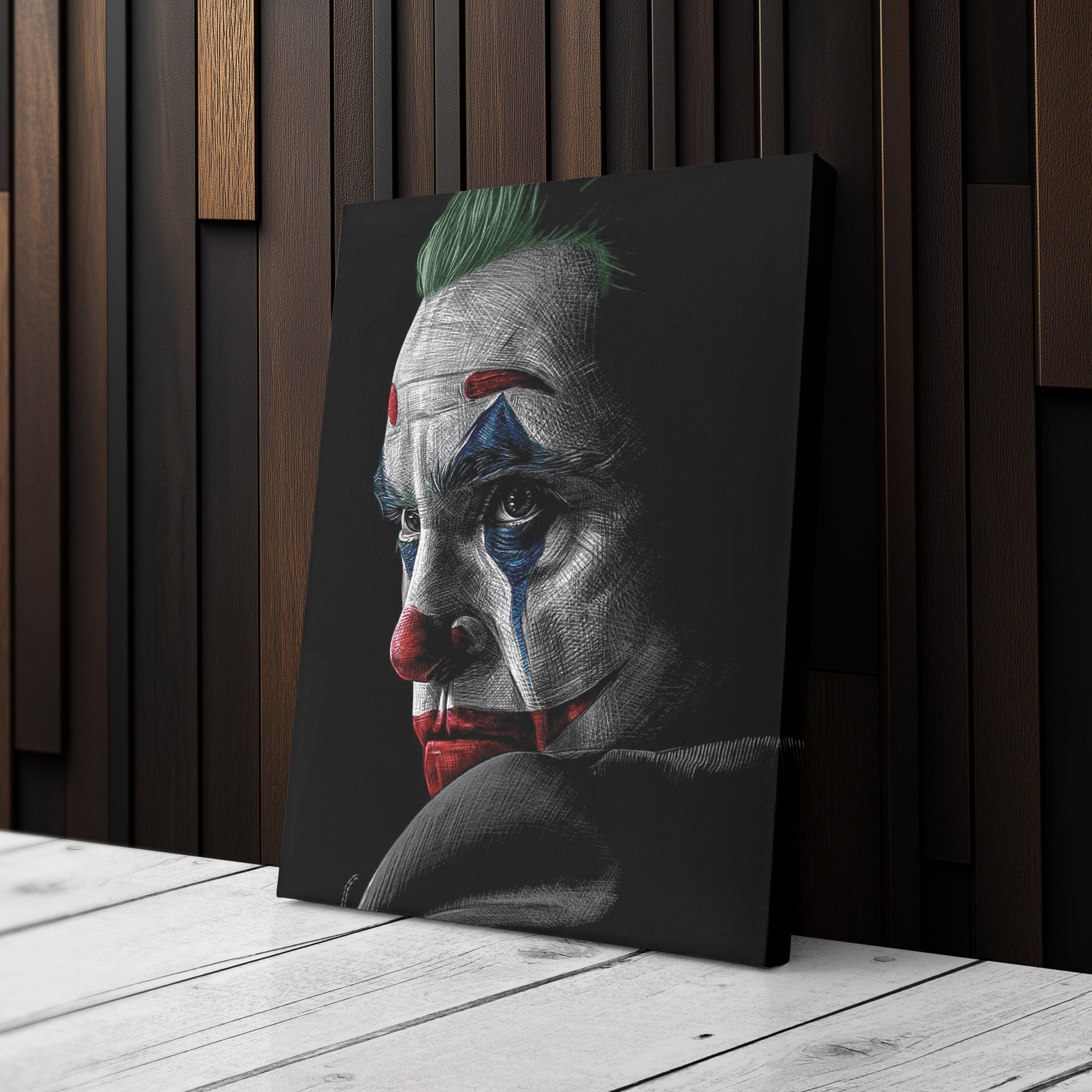 Joker Canvas – Movie Villain Wall Art for Kids or Home Decor CanvasBlackArt