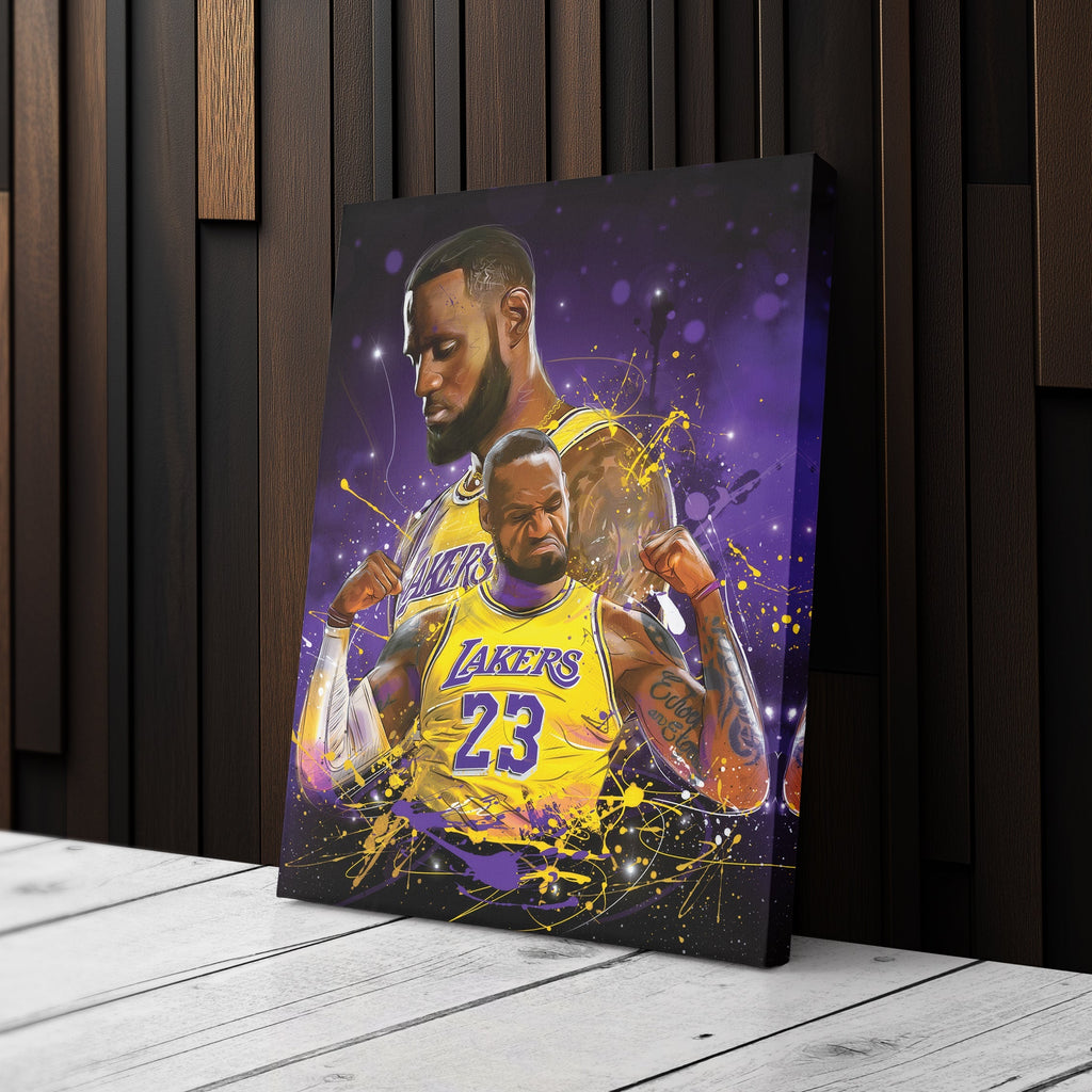 LeBron James Lakers Canvas – NBA Wall Art for Man Cave CanvasBlackArt