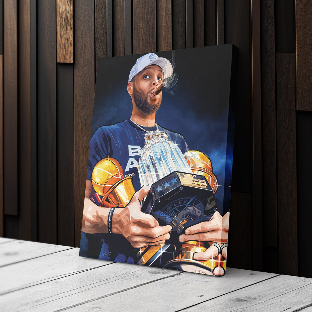 Stephen Curry Canvas – NBA Wall Art for Kids Decor CanvasBlackArt