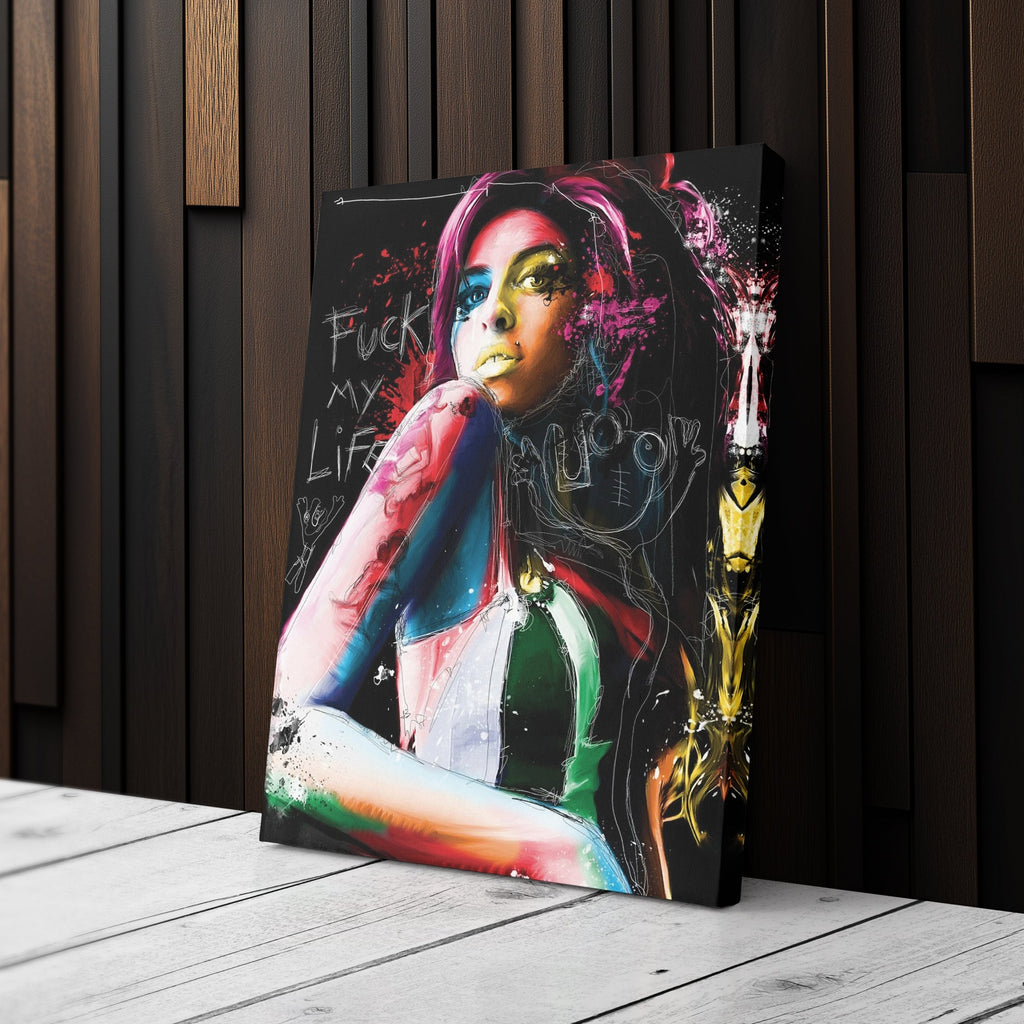 Amy Winehouse Canvas – Pop Music Wall Art for Home Decor CanvasBlackArt