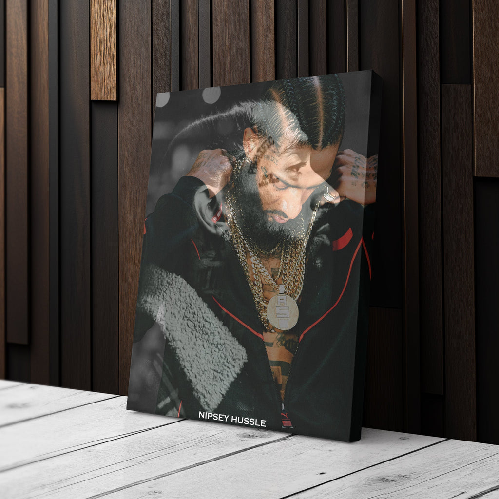 Nipsey Hussle Canvas – Rap Legend Wall Art for Studio Decor CanvasBlackArt