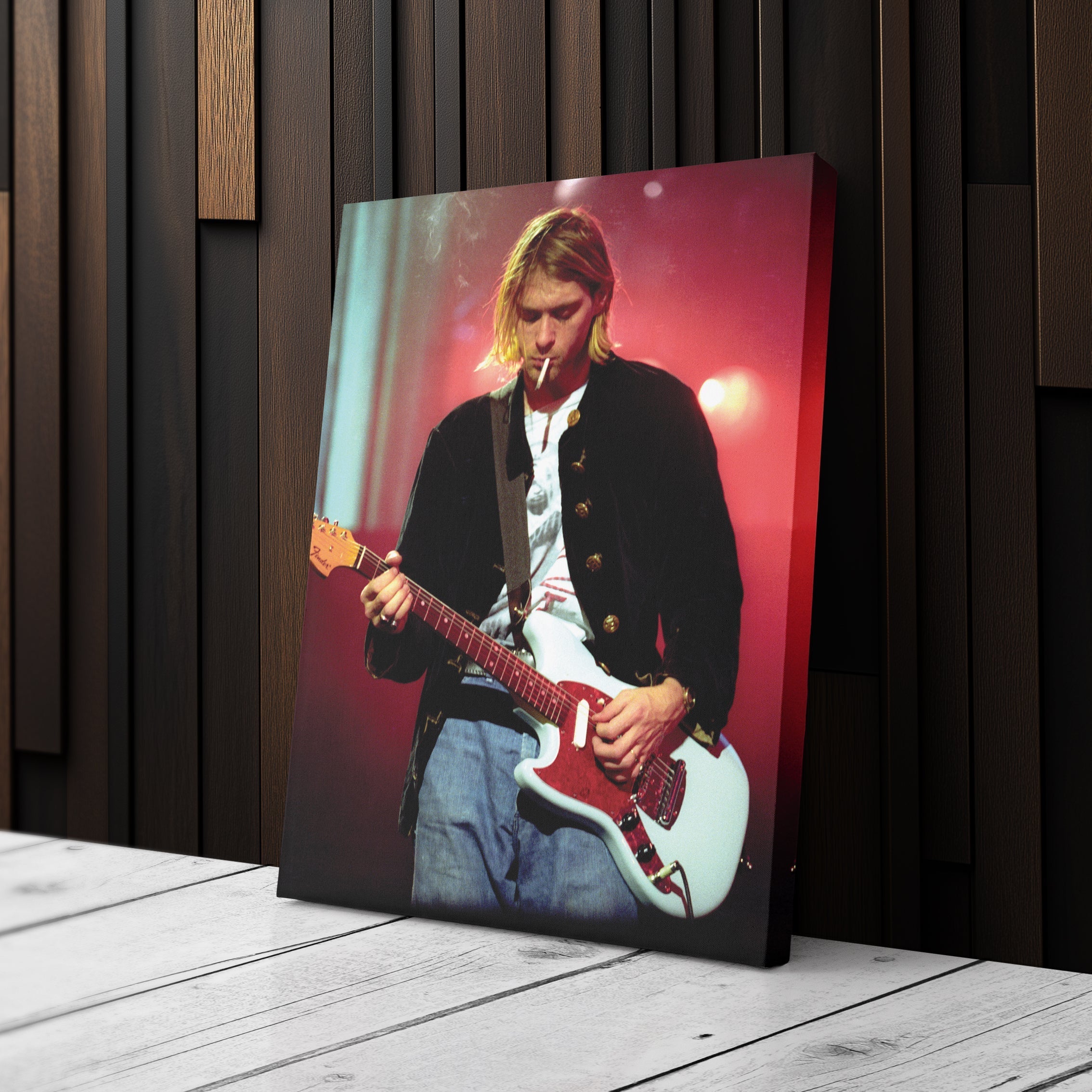 Kurt Cobain Canvas – Nirvana Rock Legend Wall Art CanvasBlackArt