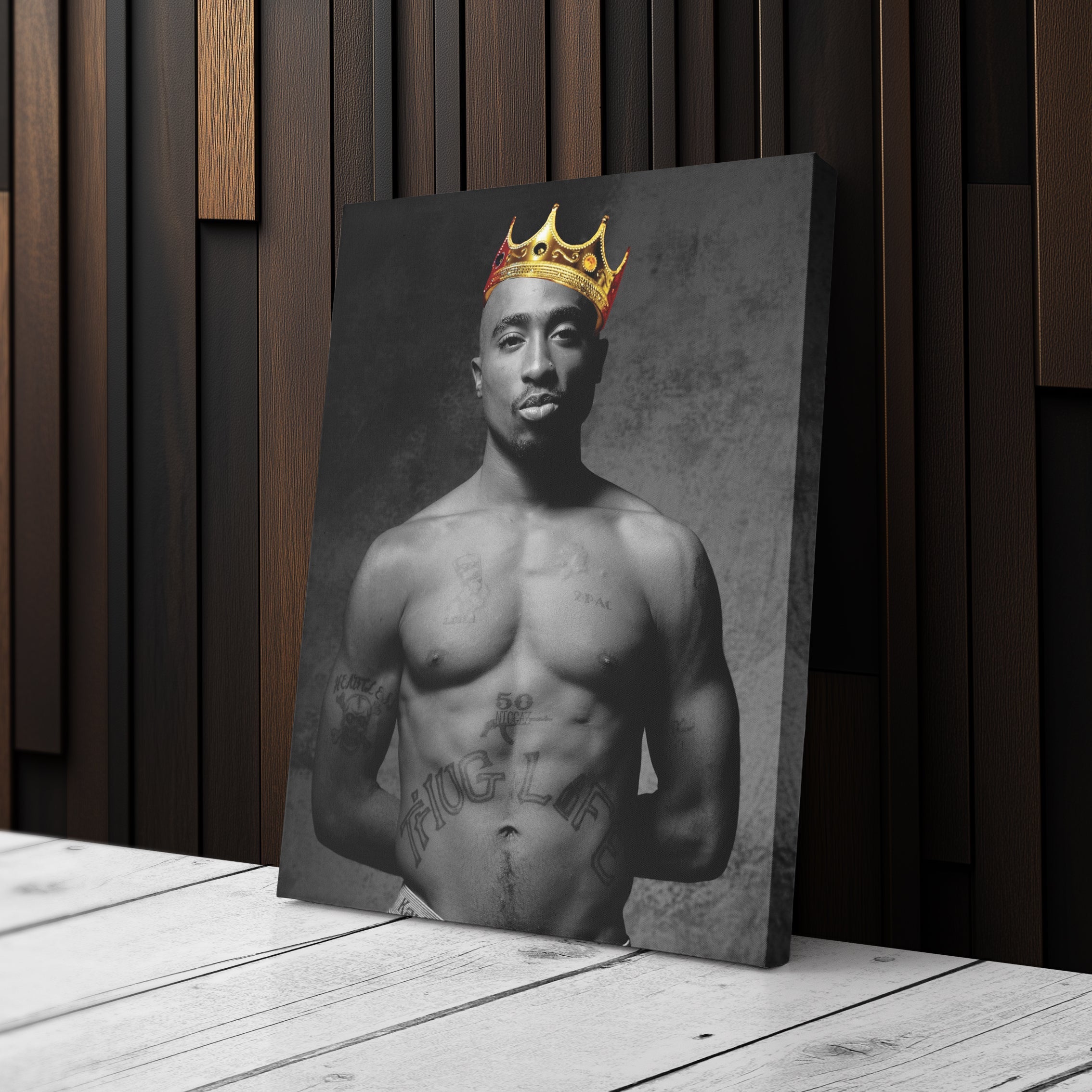 Tupac Illustration Canvas – Rap Legend Wall Art Decor CanvasBlackArt