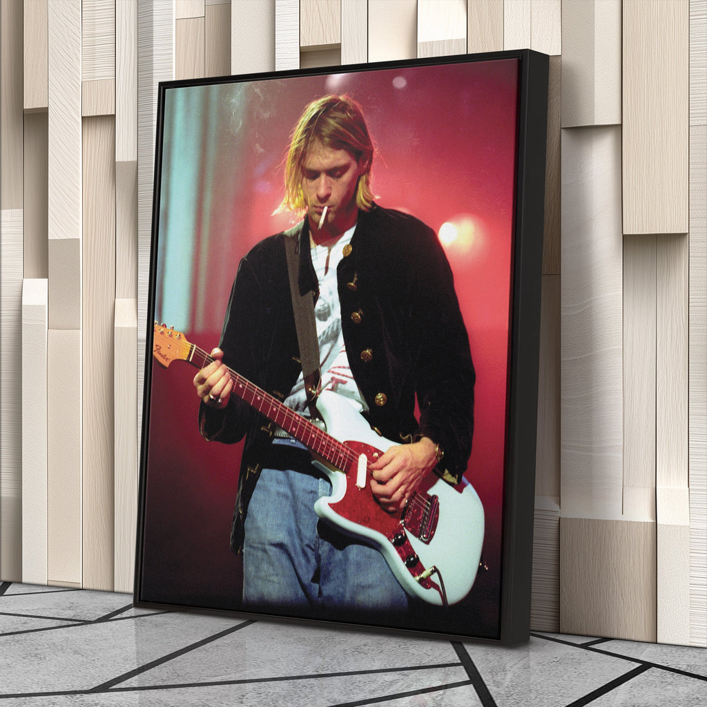 Kurt Cobain Canvas – Nirvana Rock Legend Wall Art CanvasBlackArt