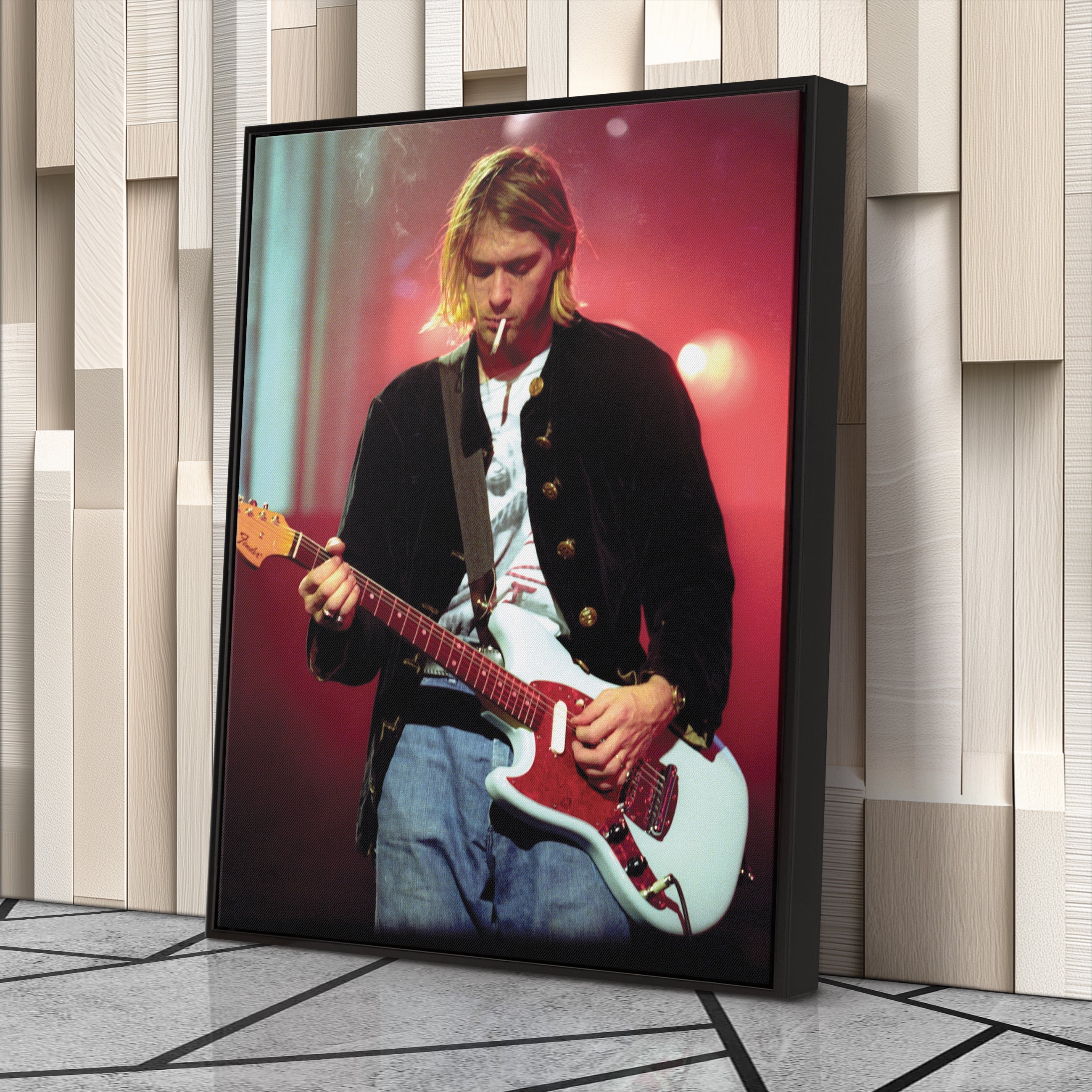 Kurt Cobain Canvas – Nirvana Rock Legend Wall Art CanvasBlackArt